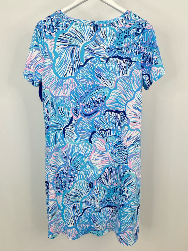 LILLY PULITZER Size L Blue Print Women's Dress