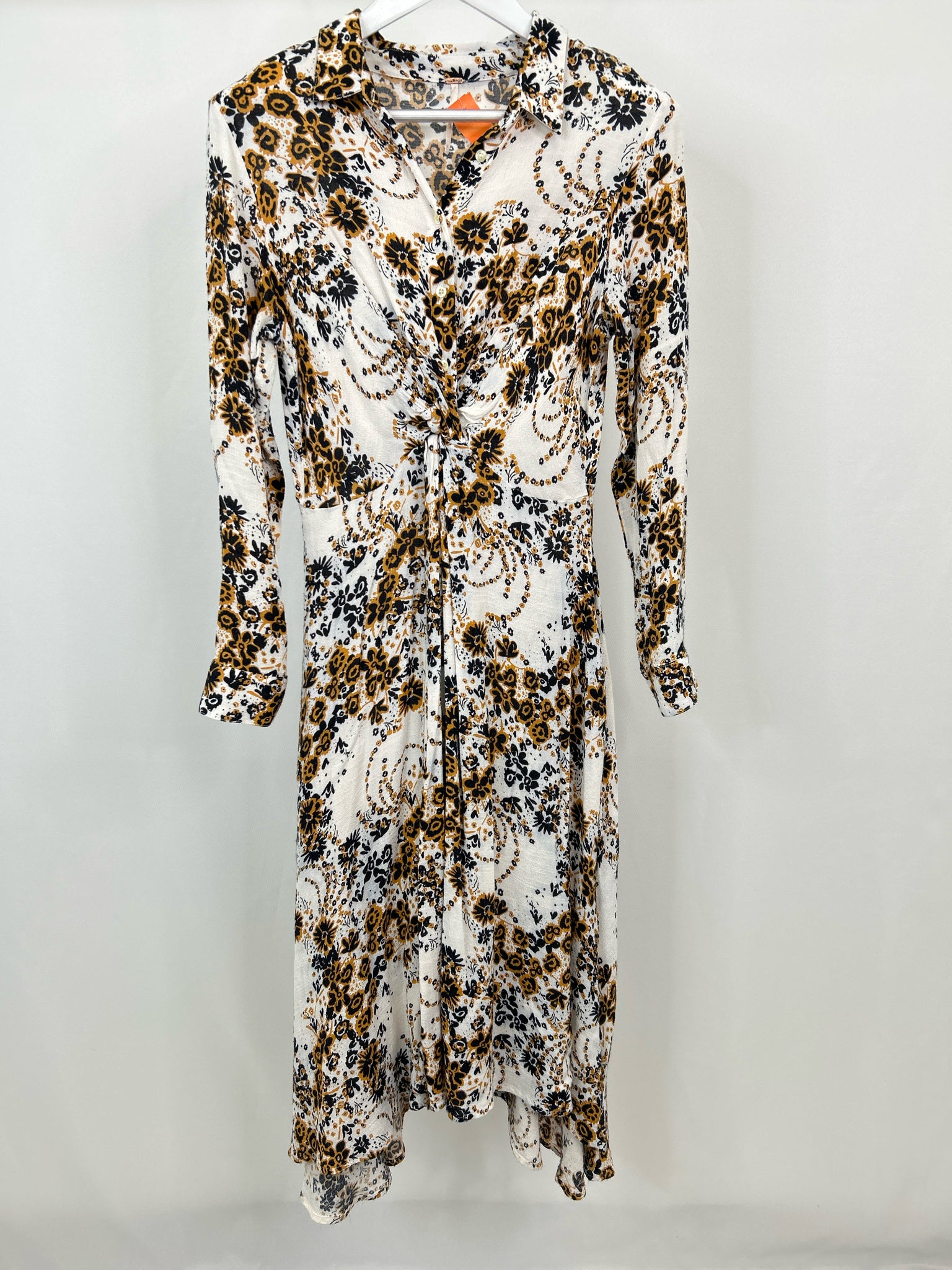 FREE PEOPLE Size 6 gold print Women Dress