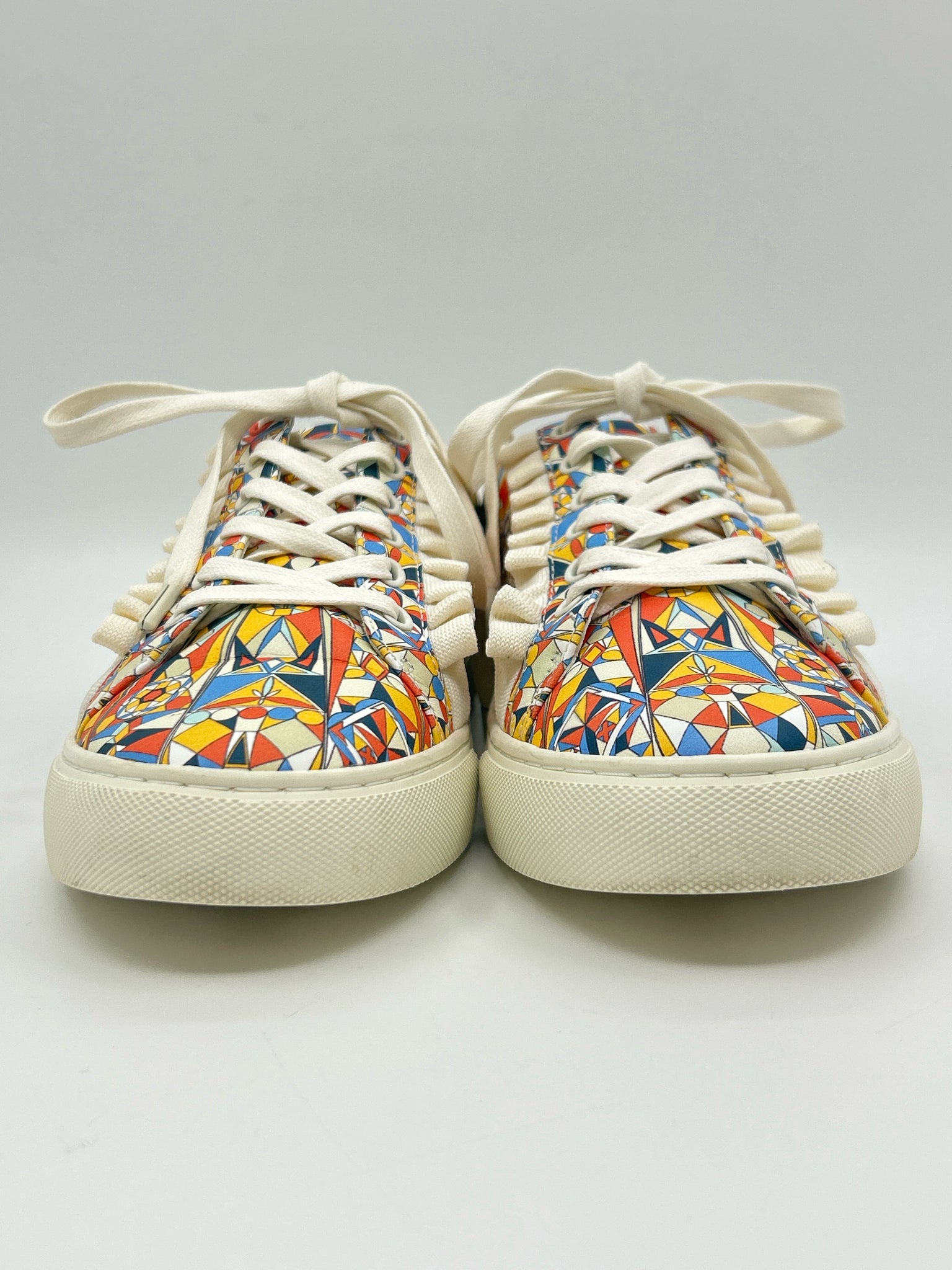 TORY BURCH Size 8.5 Orange Print Women Sneakers