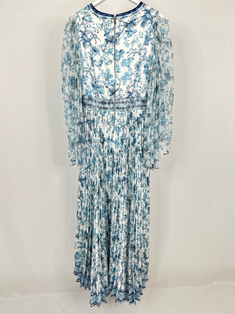 ALICE + OLIVIA Size 8 Blue Print Women's Dress