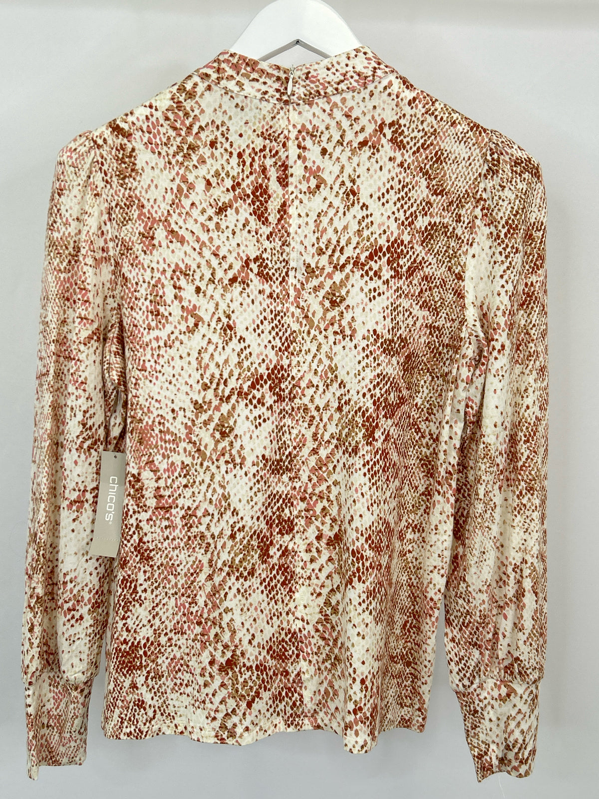 CHICO'S Size S White and Terracotta Women Top