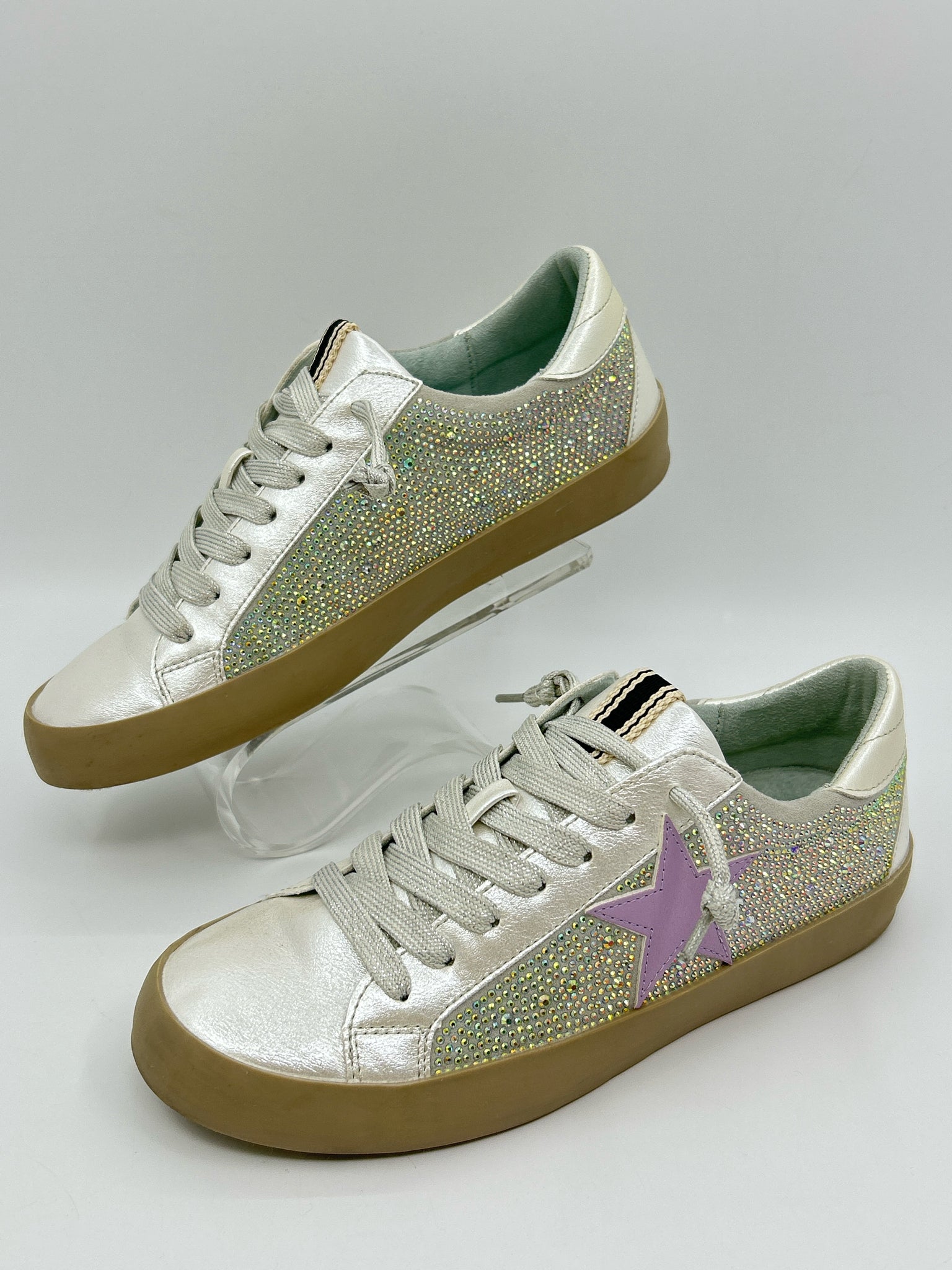 SHU SHOP Size 6.5 Silver Metallic Women Sneakers