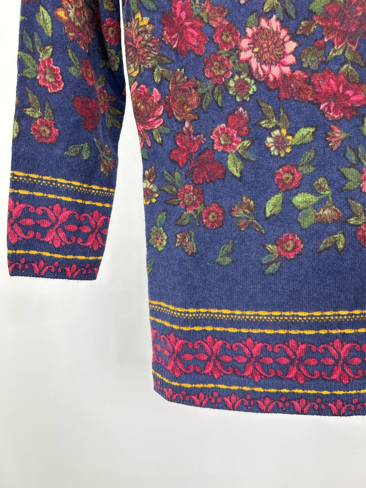 TALBOTS Size M NAVY FLORAL Women Sweater
