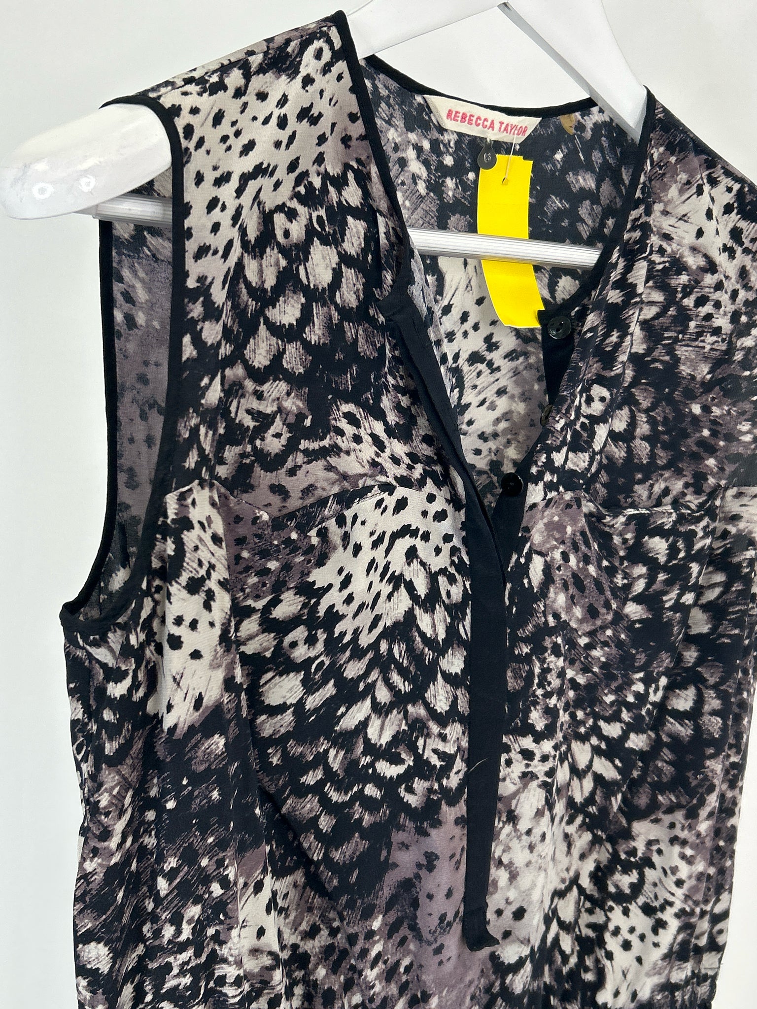 REBECCA TAYLOR Size 6 Navy Print Women Dress