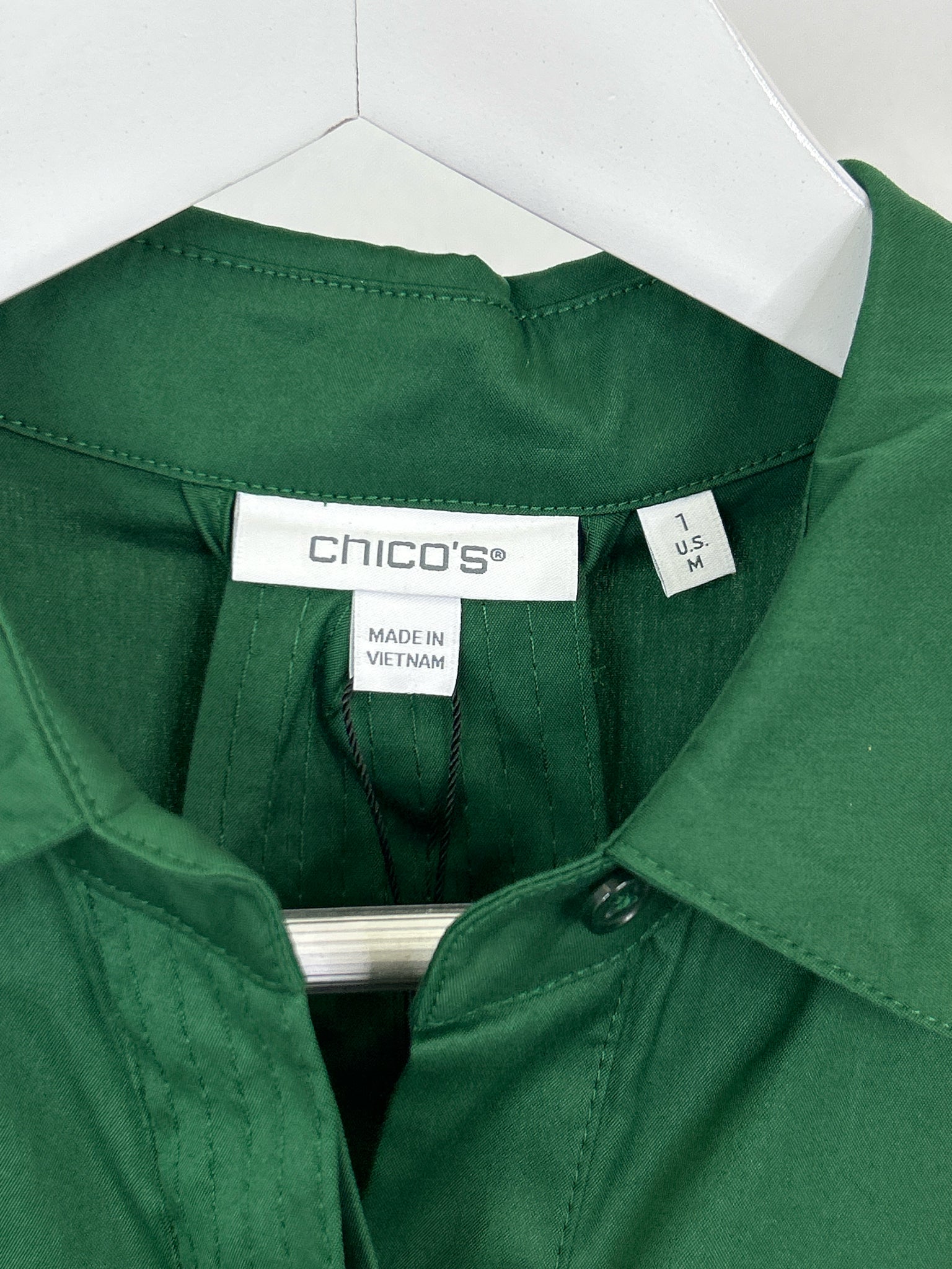 CHICO'S Size M Green Women Dress