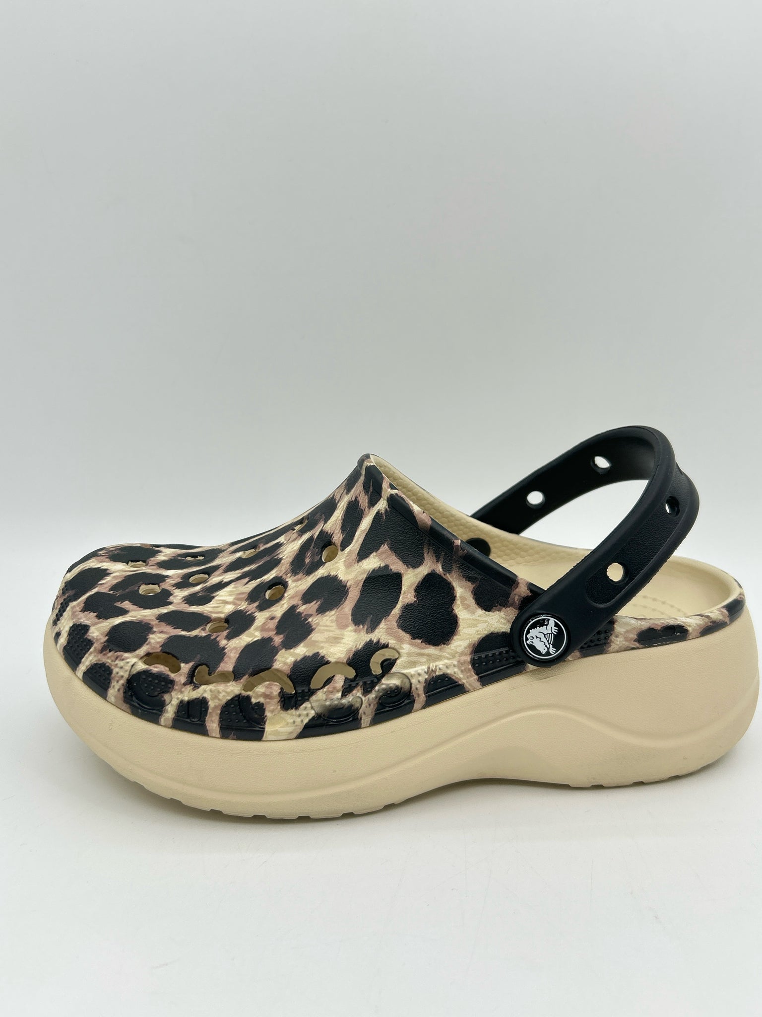 CROCS Size 8 BEIGE AND BLACK Women Clogs