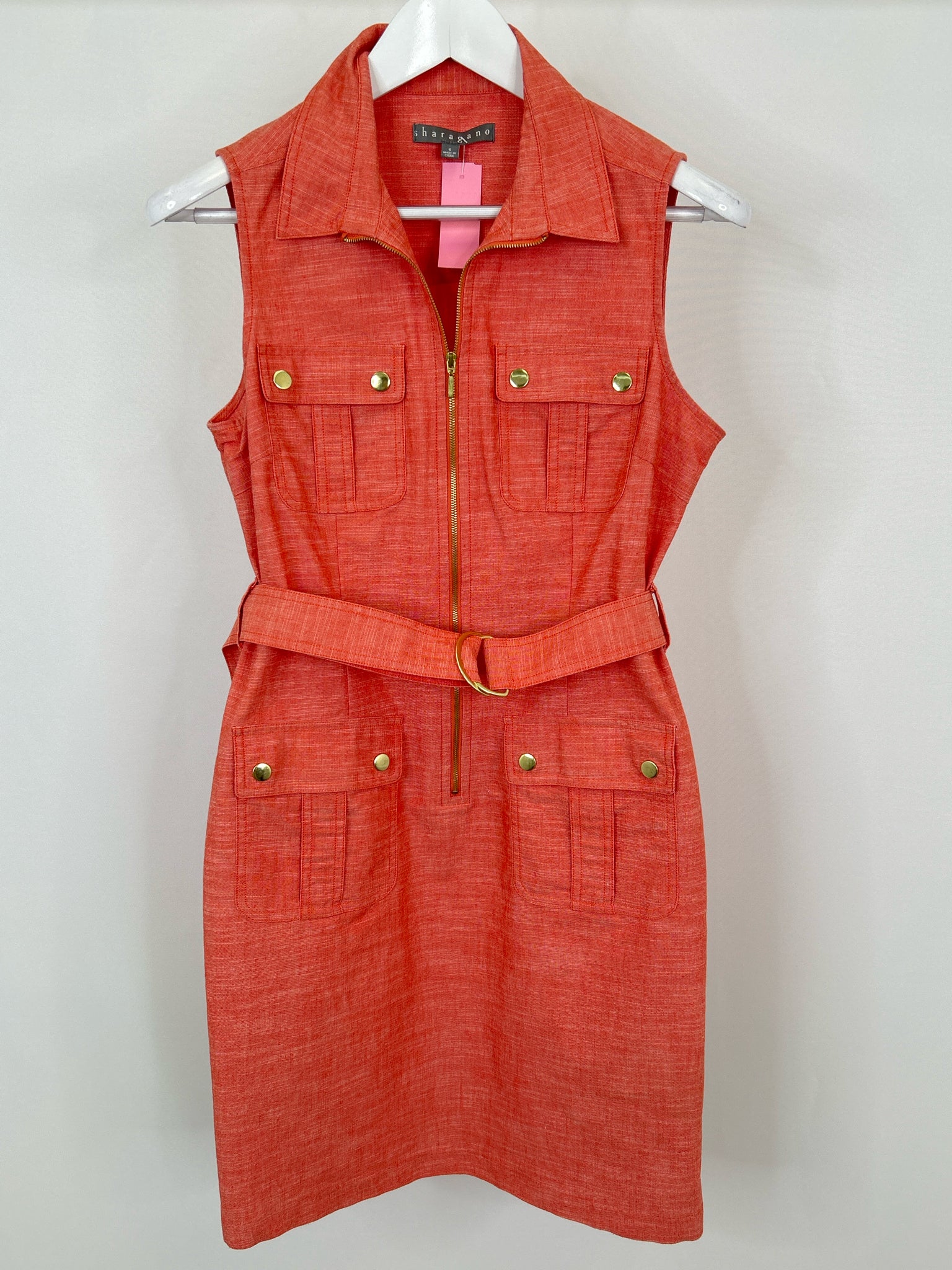 SHARAGANO Size S Coral Women Dress