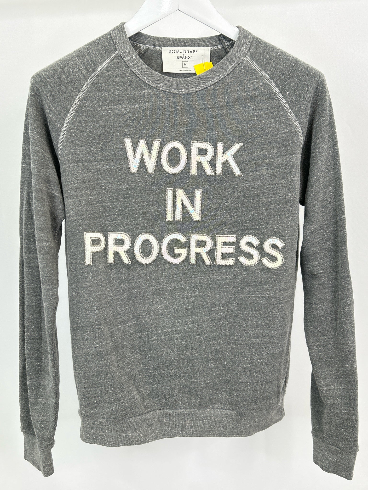 Bow & Drape + Spanx Size M HEATHER GREY Women Sweatshirt