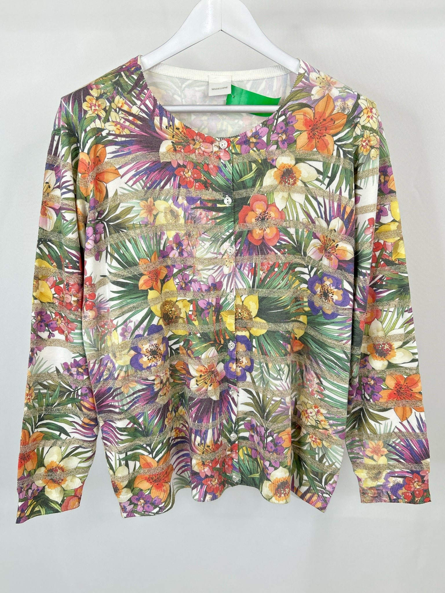 MADELEINE Size 16 PURPLE FLORAL Women Cardigan