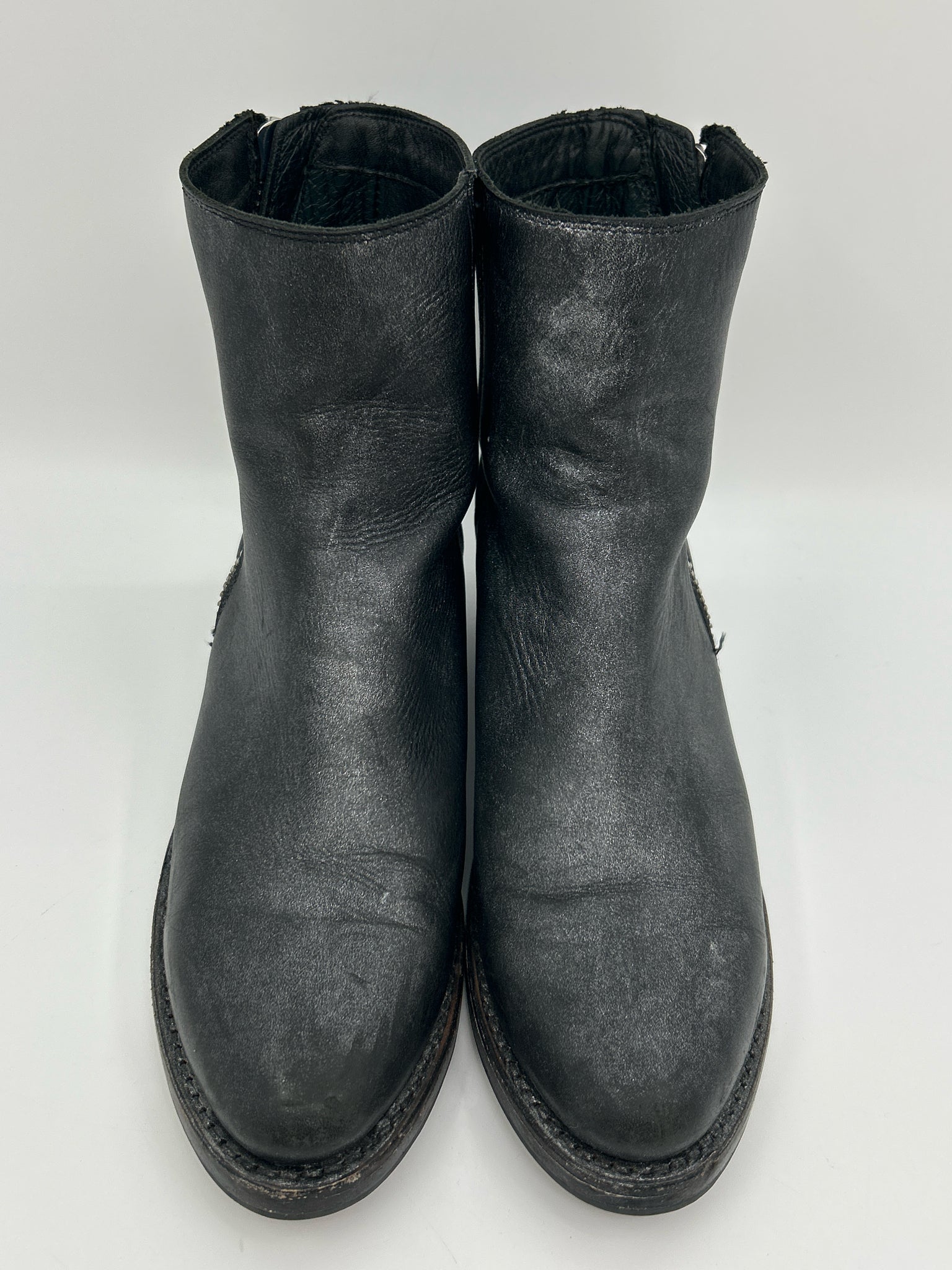 FRYE Size 7B METALLIC GREY Women Booties