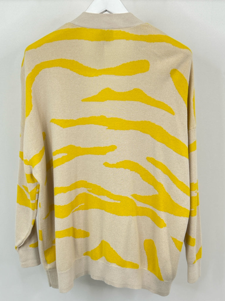 CABI Size M Beige AND YELLOW Cardigan