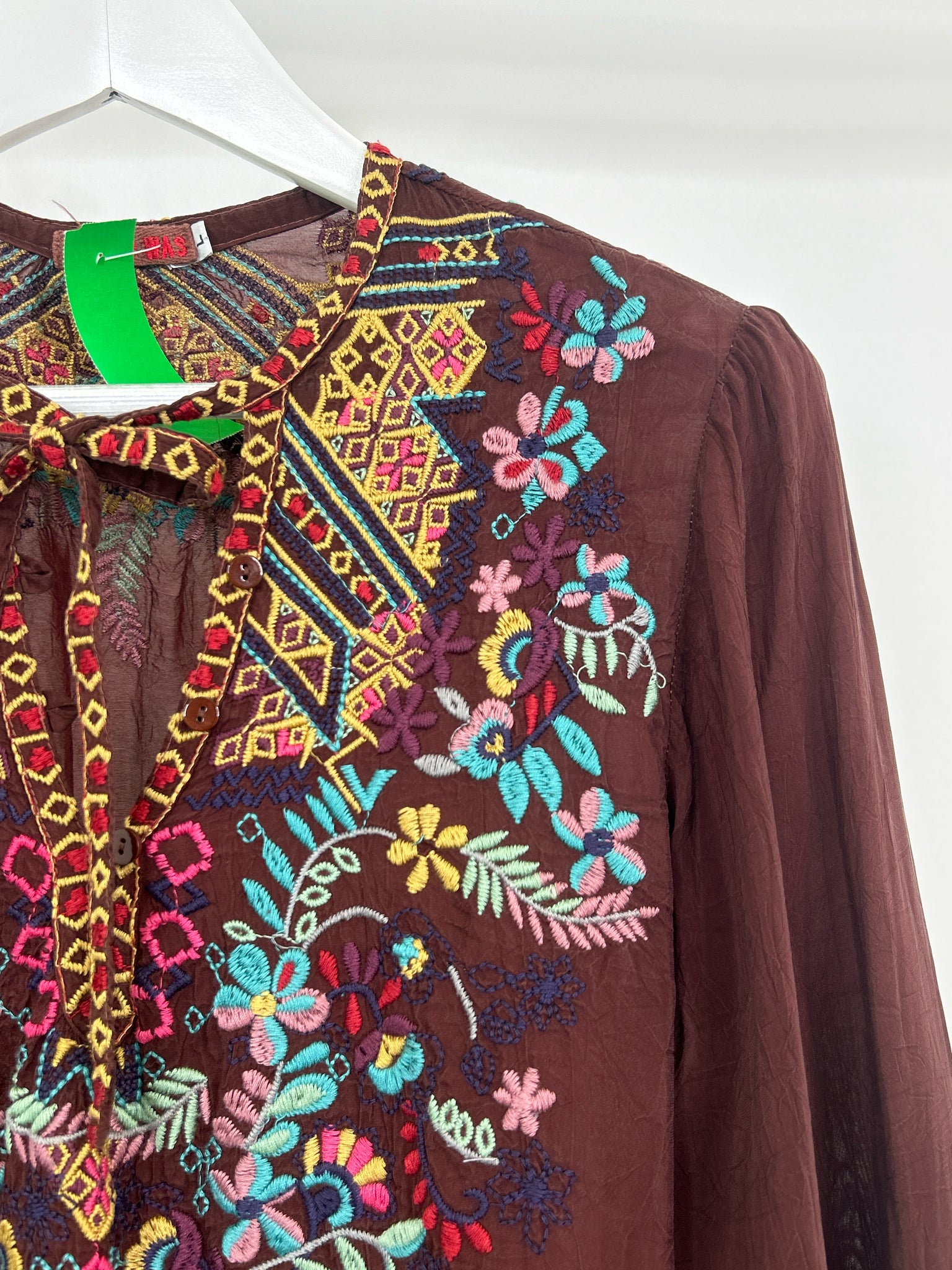 JOHNNY WAS Size L Brown Women Top