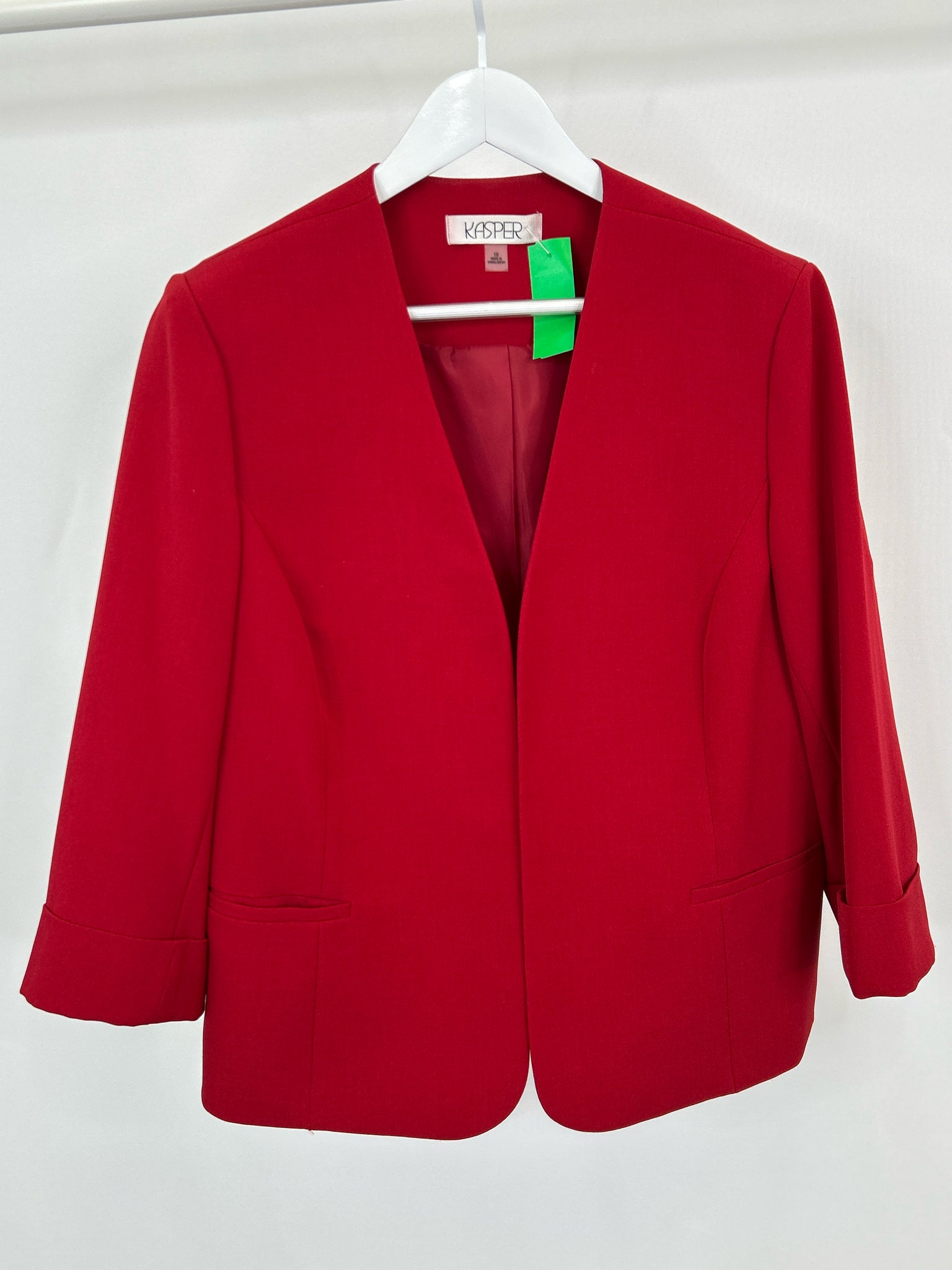 KASPER Size 16 Red Women Jacket