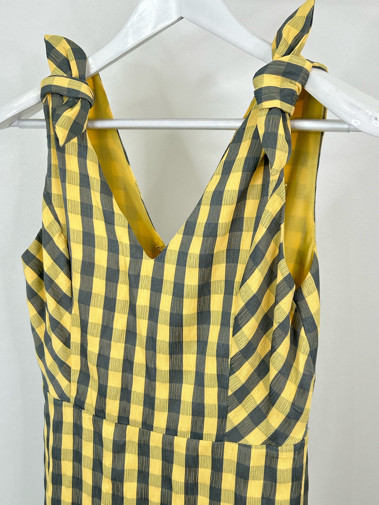 GILLI Size M YELLOW CHECKERED Women's Dress