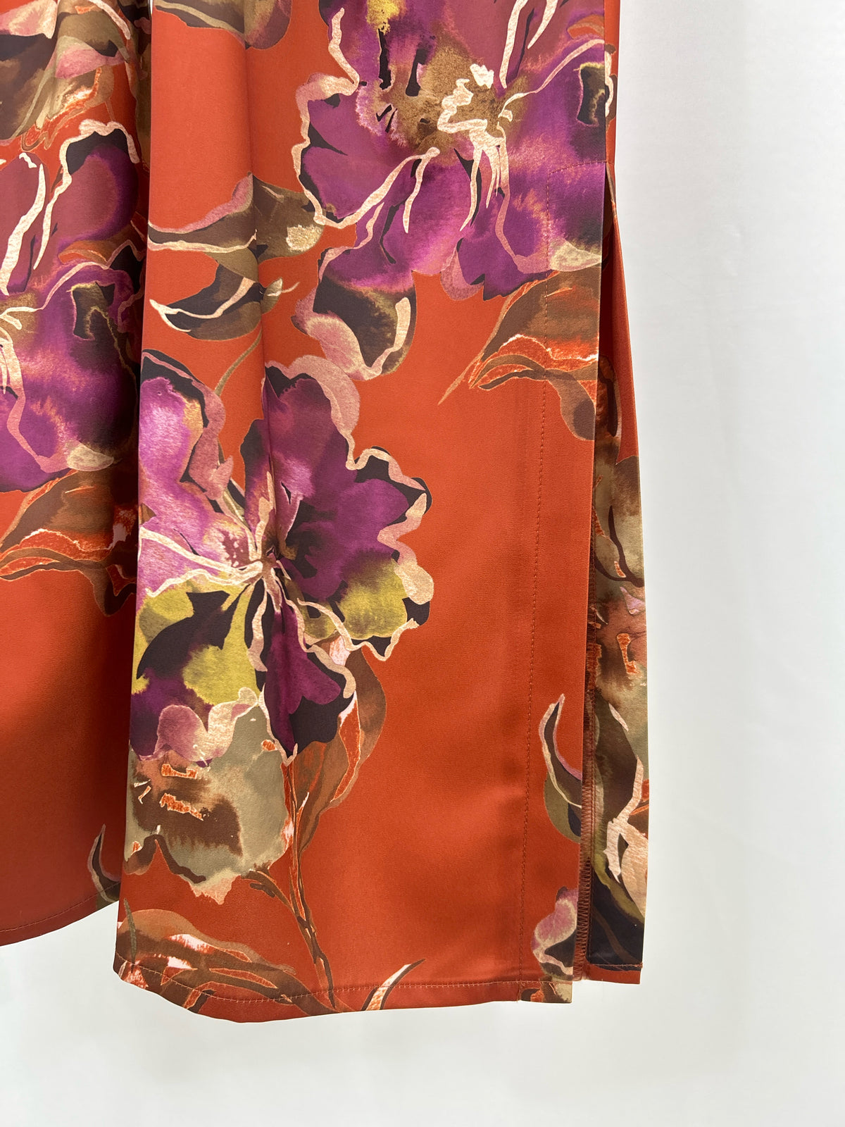 DONNA KARAN Size 12 ORANGE FLORAL Women Dress