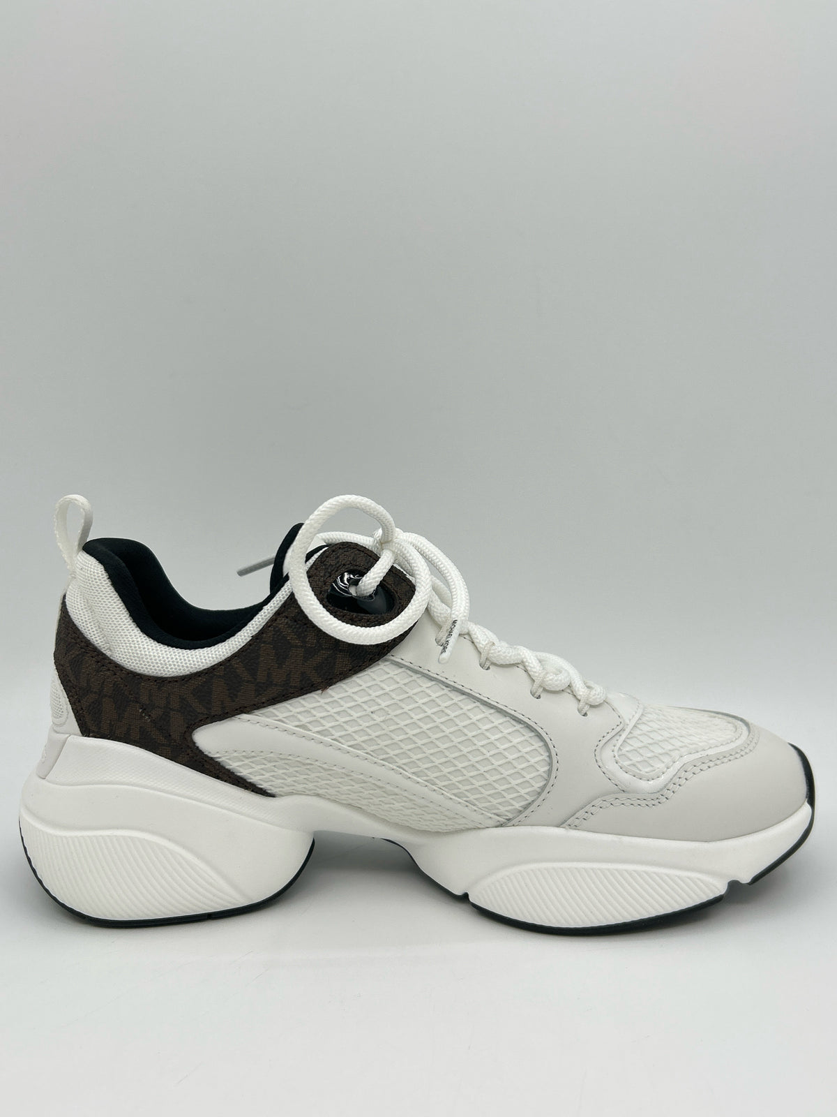 MICHAEL MICHAEL KORS Size 8.5M WHITE AND BROWN Women Sneakers
