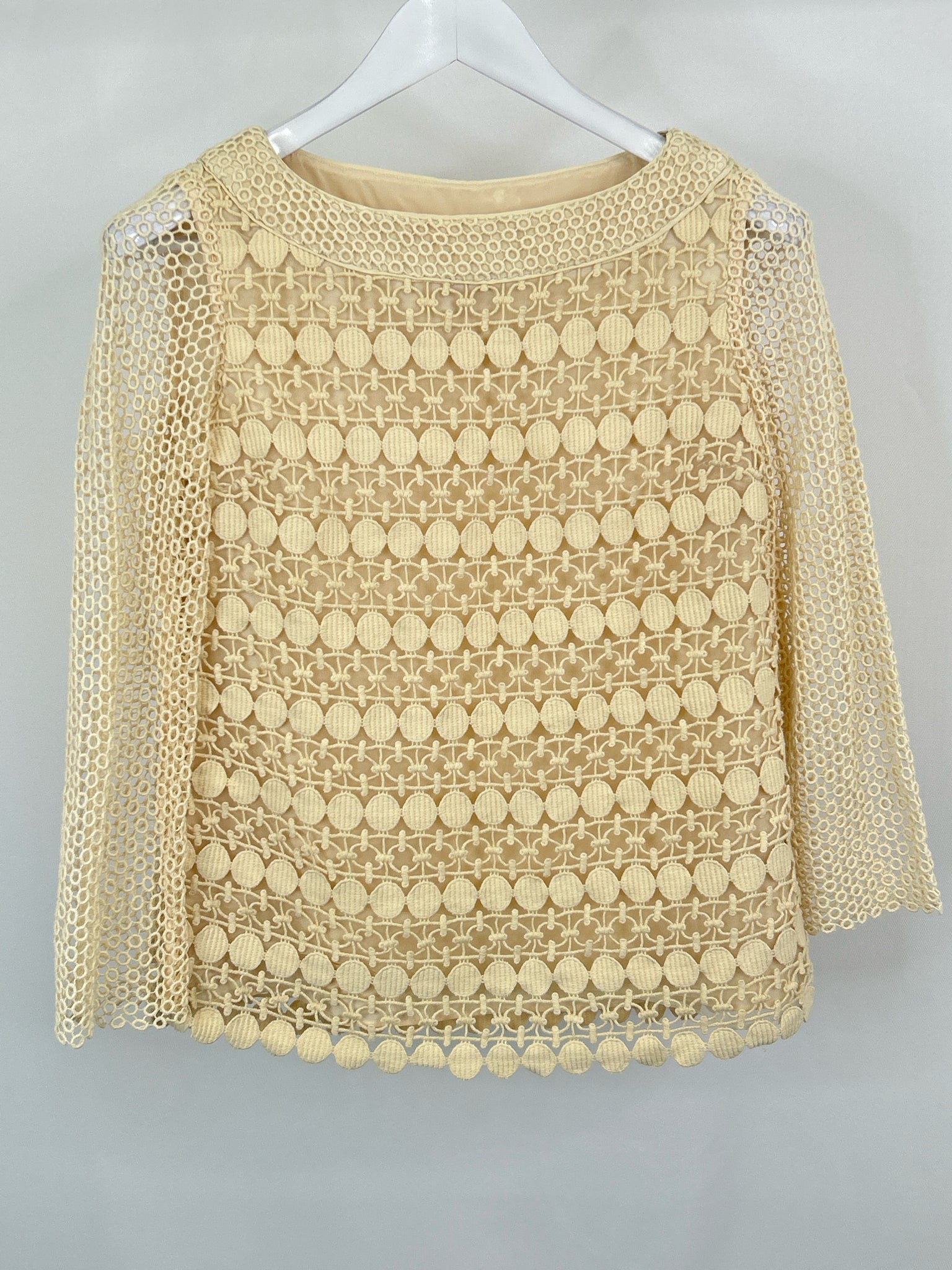 TORY BURCH Size 4 Cream Women Top