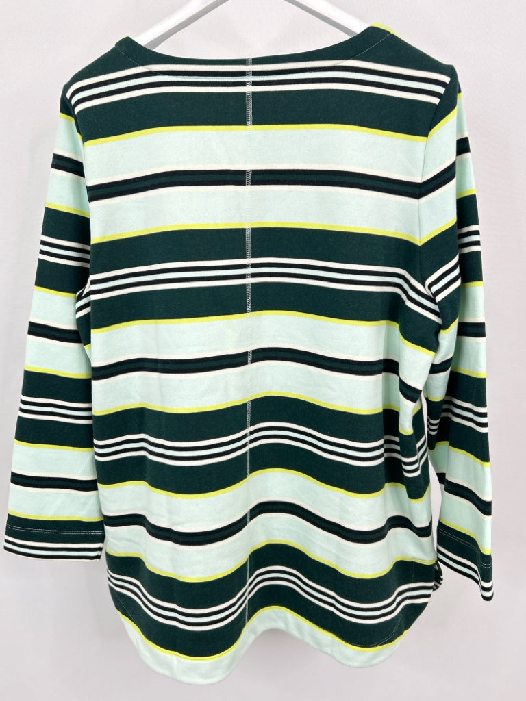 TALBOTS Women Size 2X Green Striped Tunic NWT