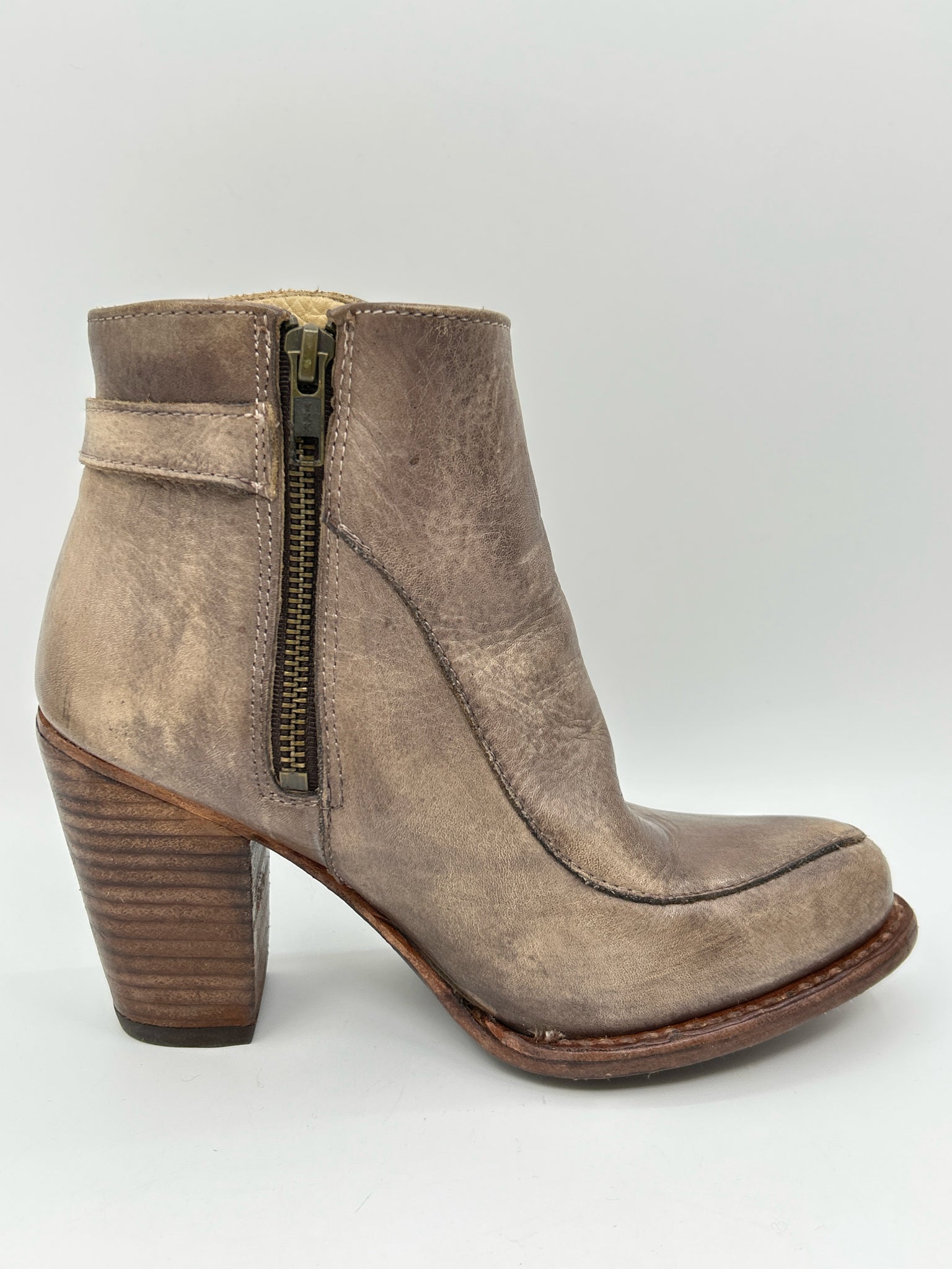 BED STU Size 6.5 Taupe Women Booties