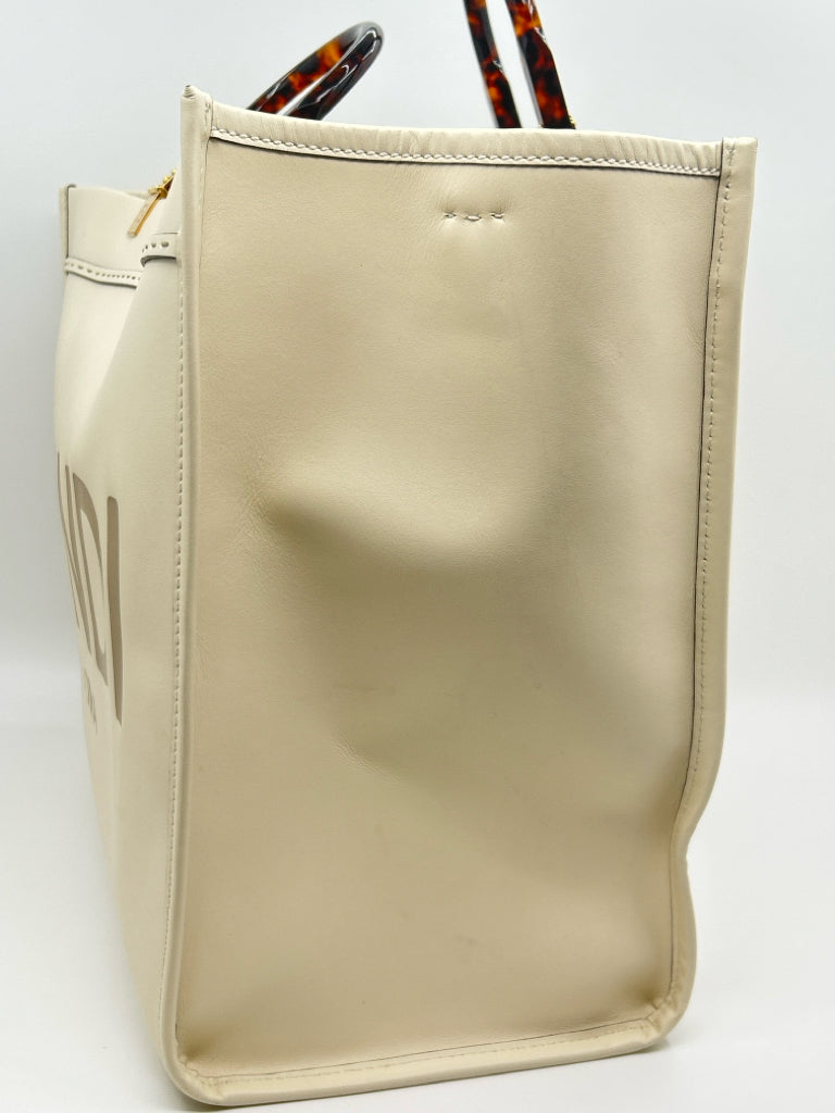 FENDI Large Sunshine Shoper Cream Tote