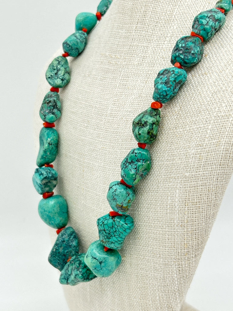 Sterling Silver & Turquoise Statement Necklace