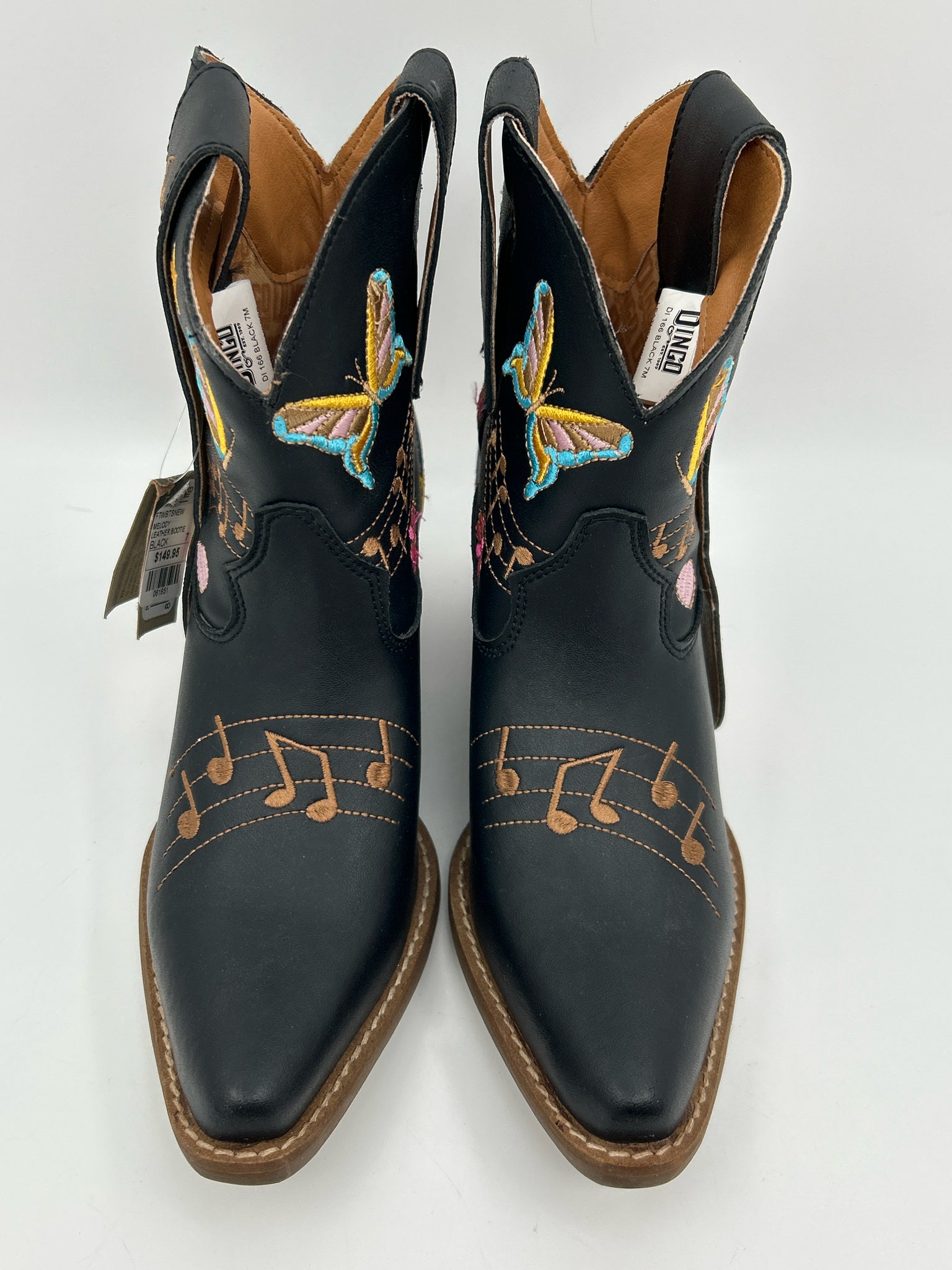 DINGO NWT Size 7 Black Print Women Booties