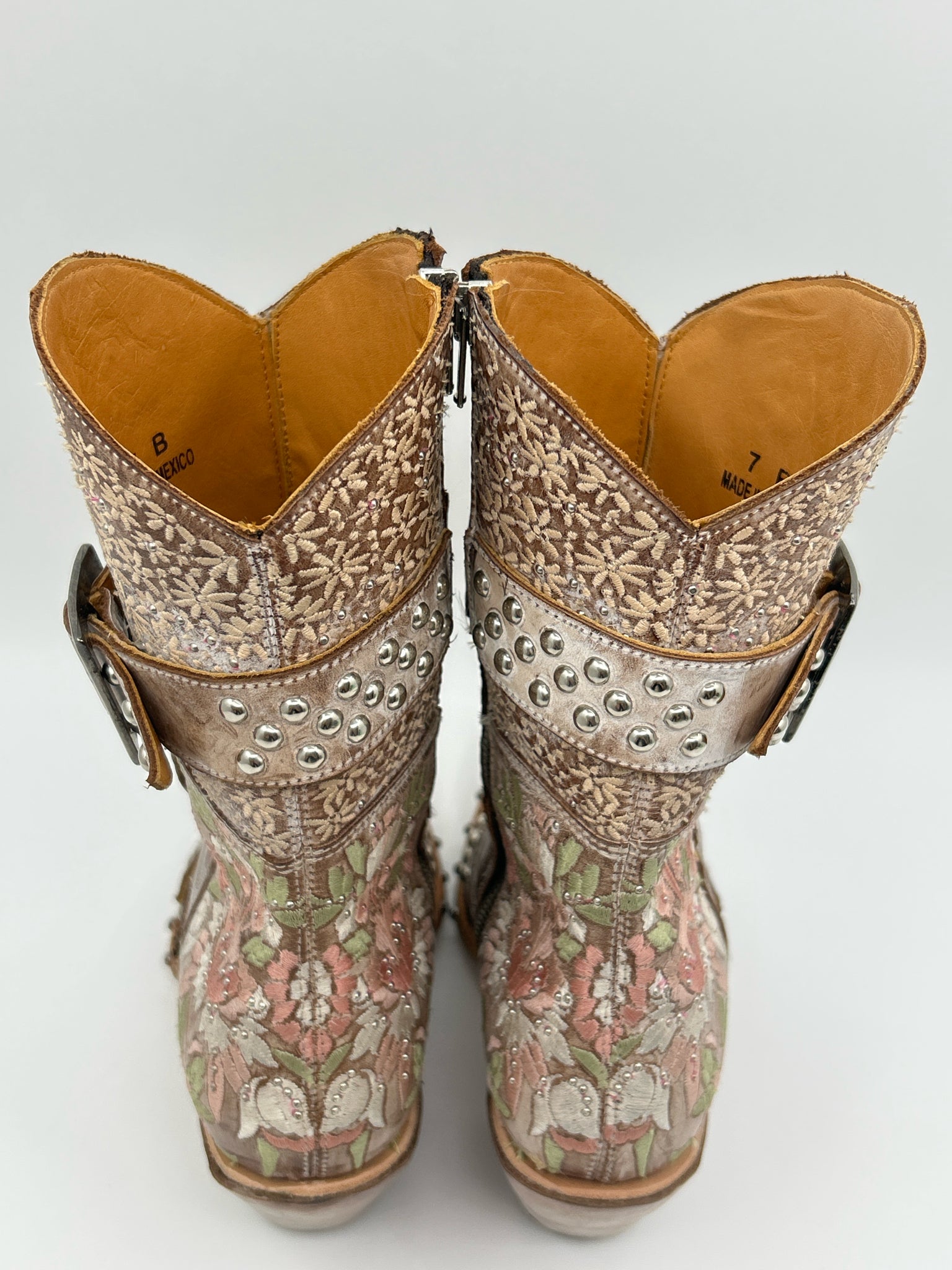 OLD GRINGO Size 7B BEIGE FLORAL Women Boots