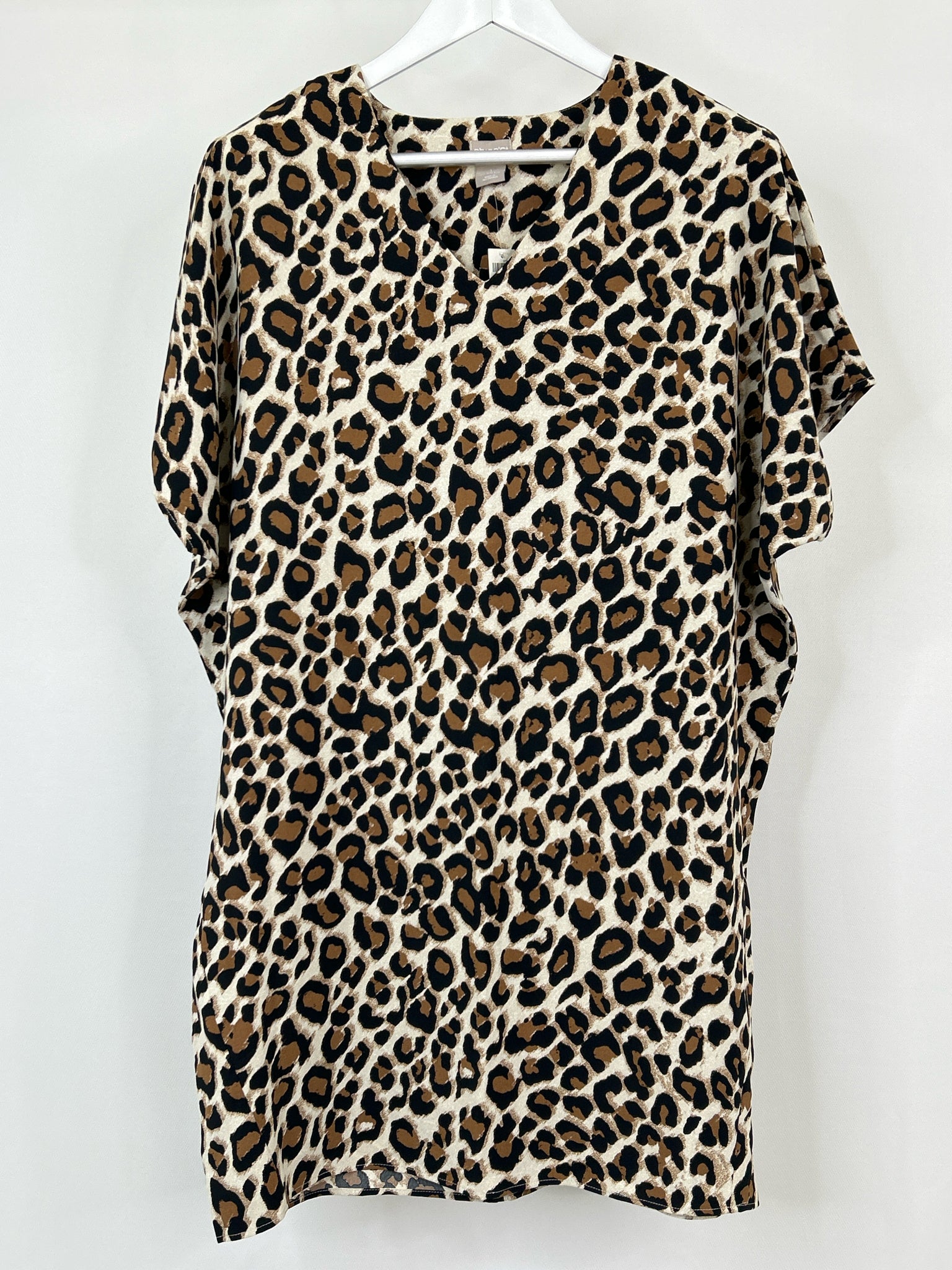 CHICO'S Size 8/10 WHITE AND BROWN Women Tunic