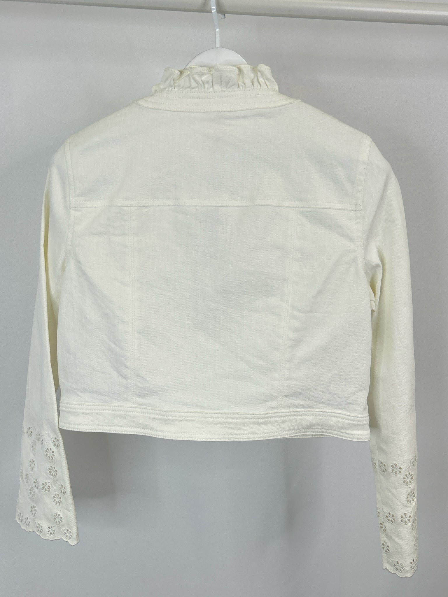 Cinq A Sept NWT Size M white denim Women Jacket