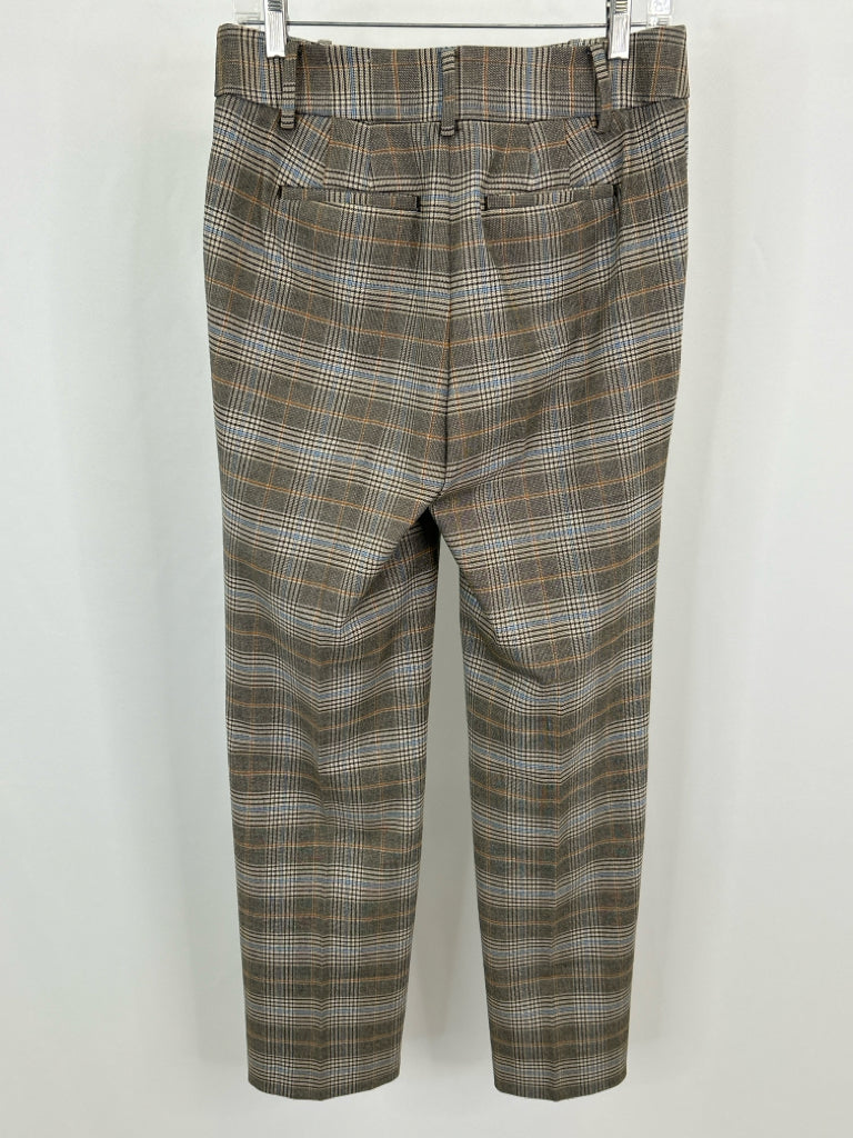 TALBOTS Women Size 4 Brown Plaid Pants