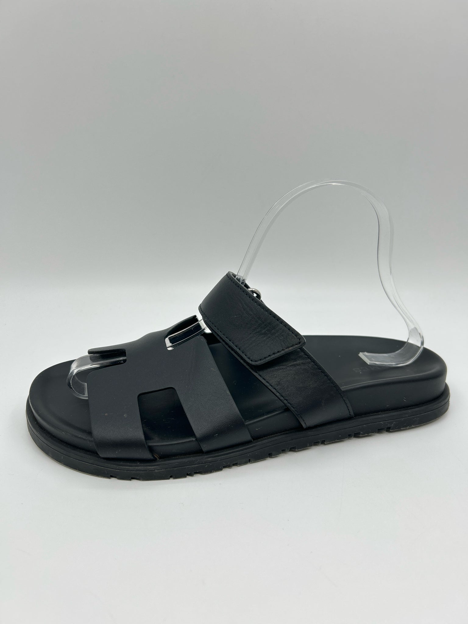 HERMES Size 39 Black Women Sandal