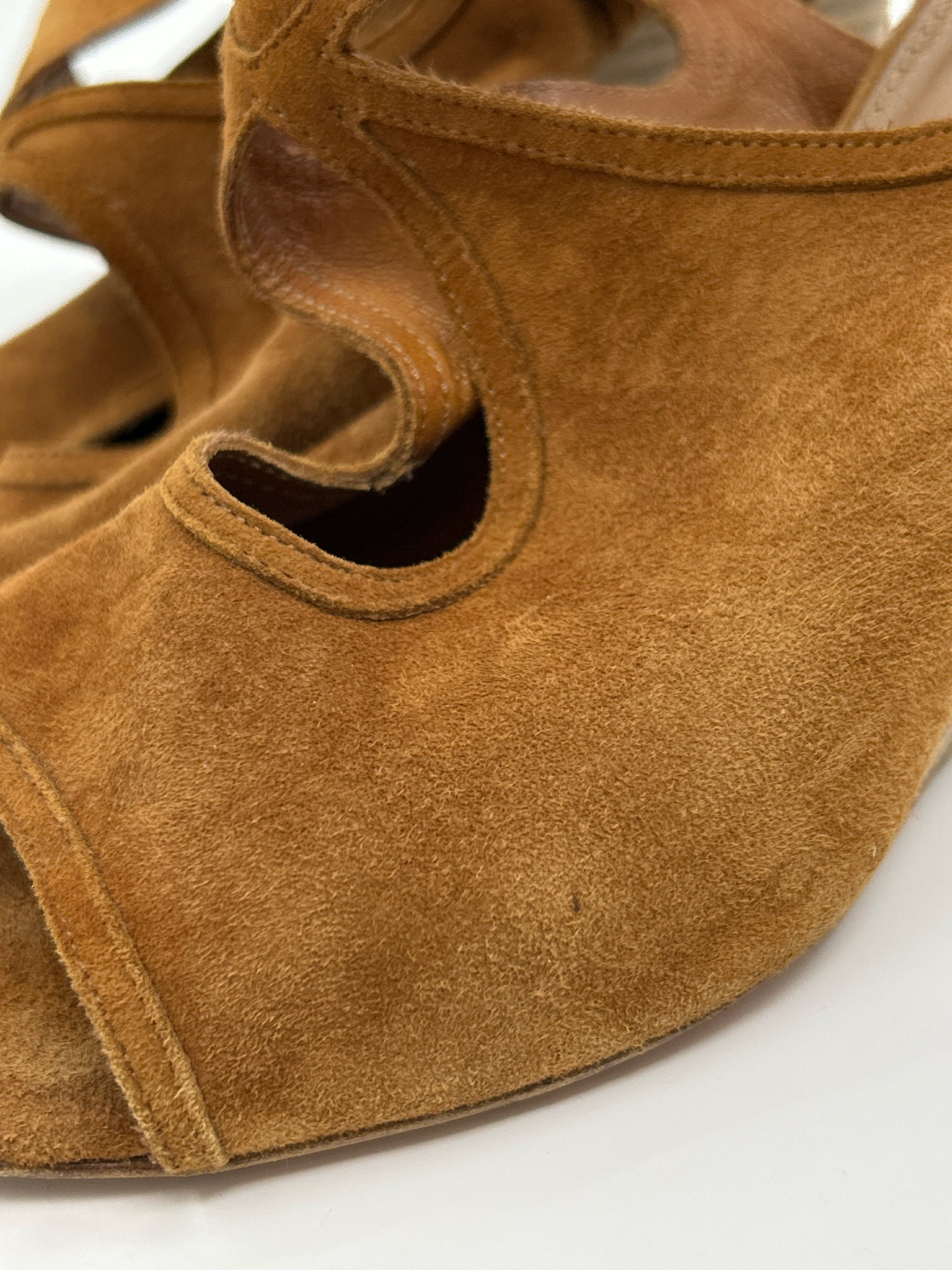 AQUAZURRA Size 37.5 Tan Women Sandal