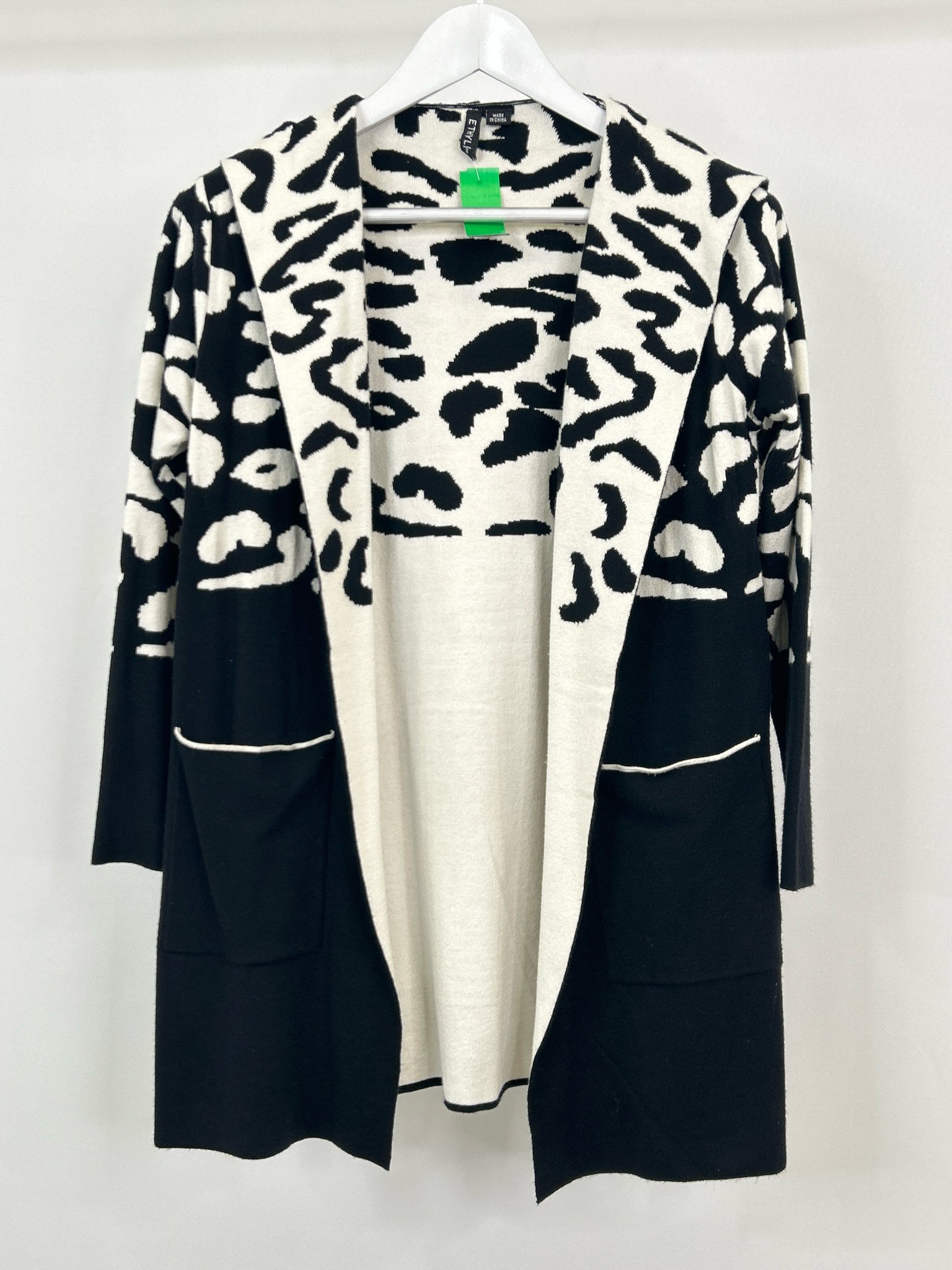 ETHYL Size S BLACK & IVORY Women Cardigan