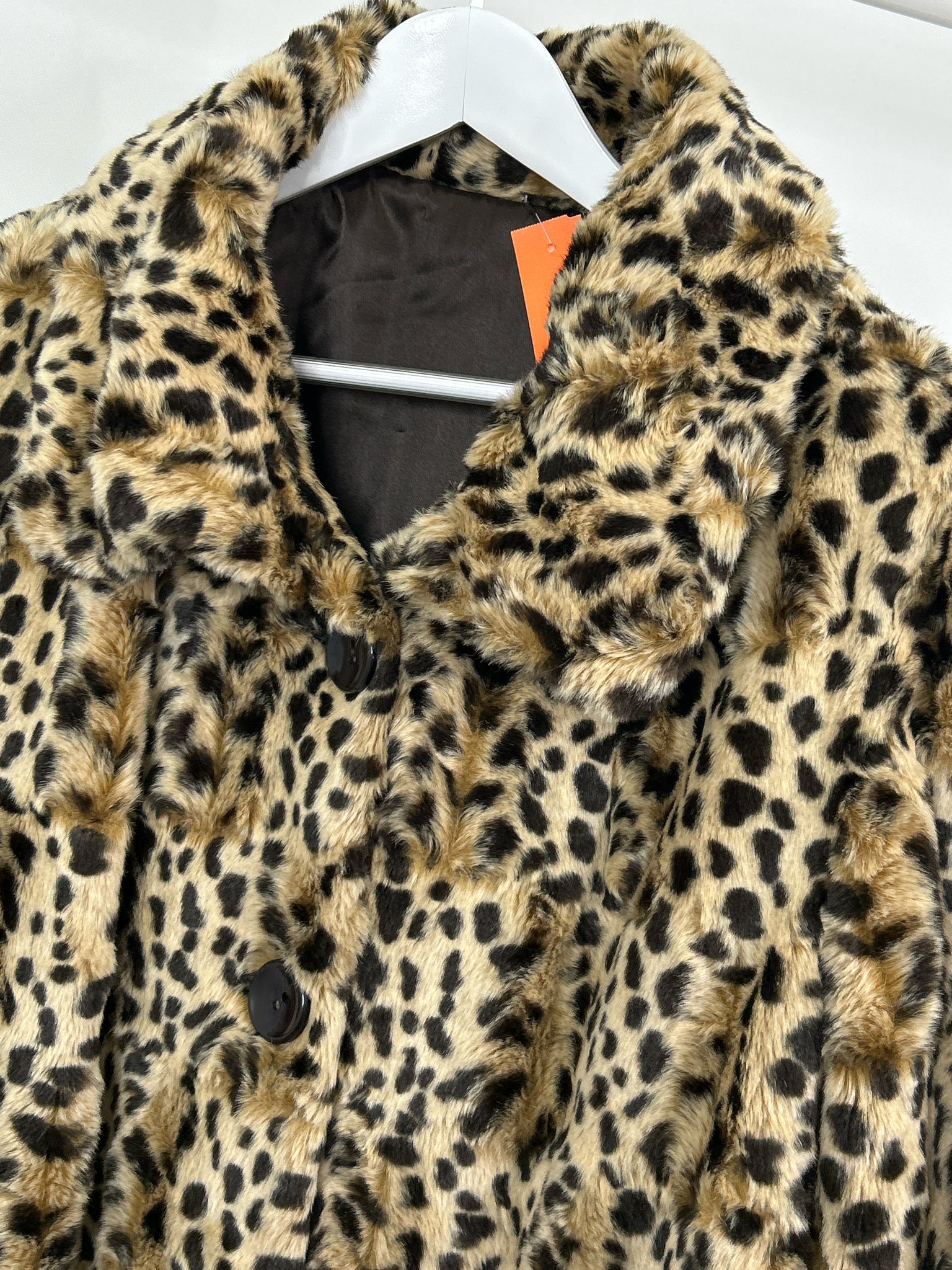 NO BRAND Size L/XL Brown Print Women Coat