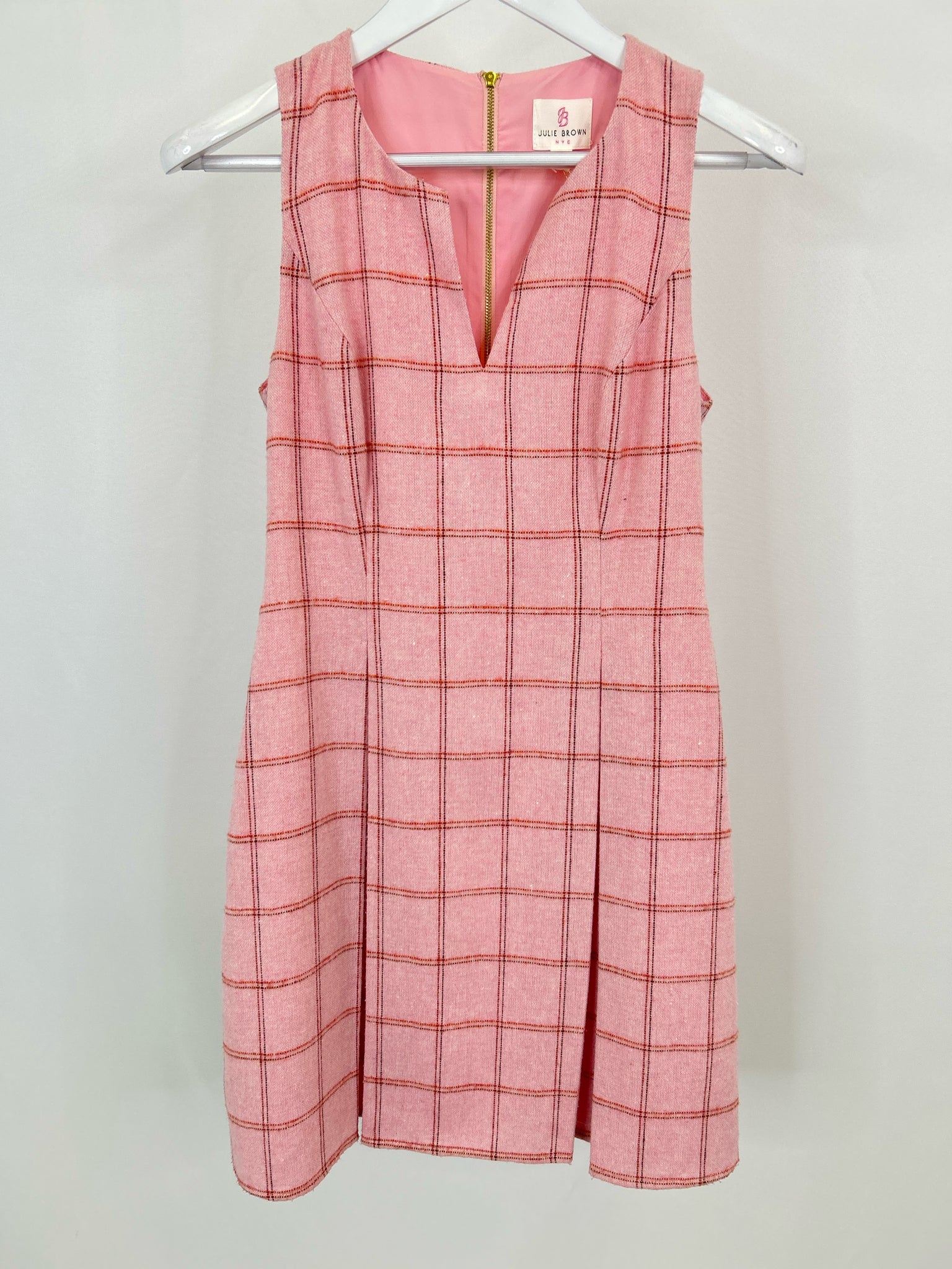 JULIE BROWN Size 2 Pink plaid Women Dress