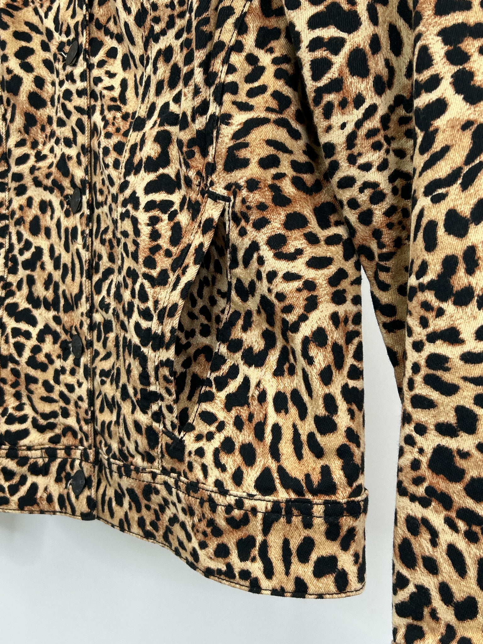 CHICO'S Size 12/14 Brown Print Women Jacket