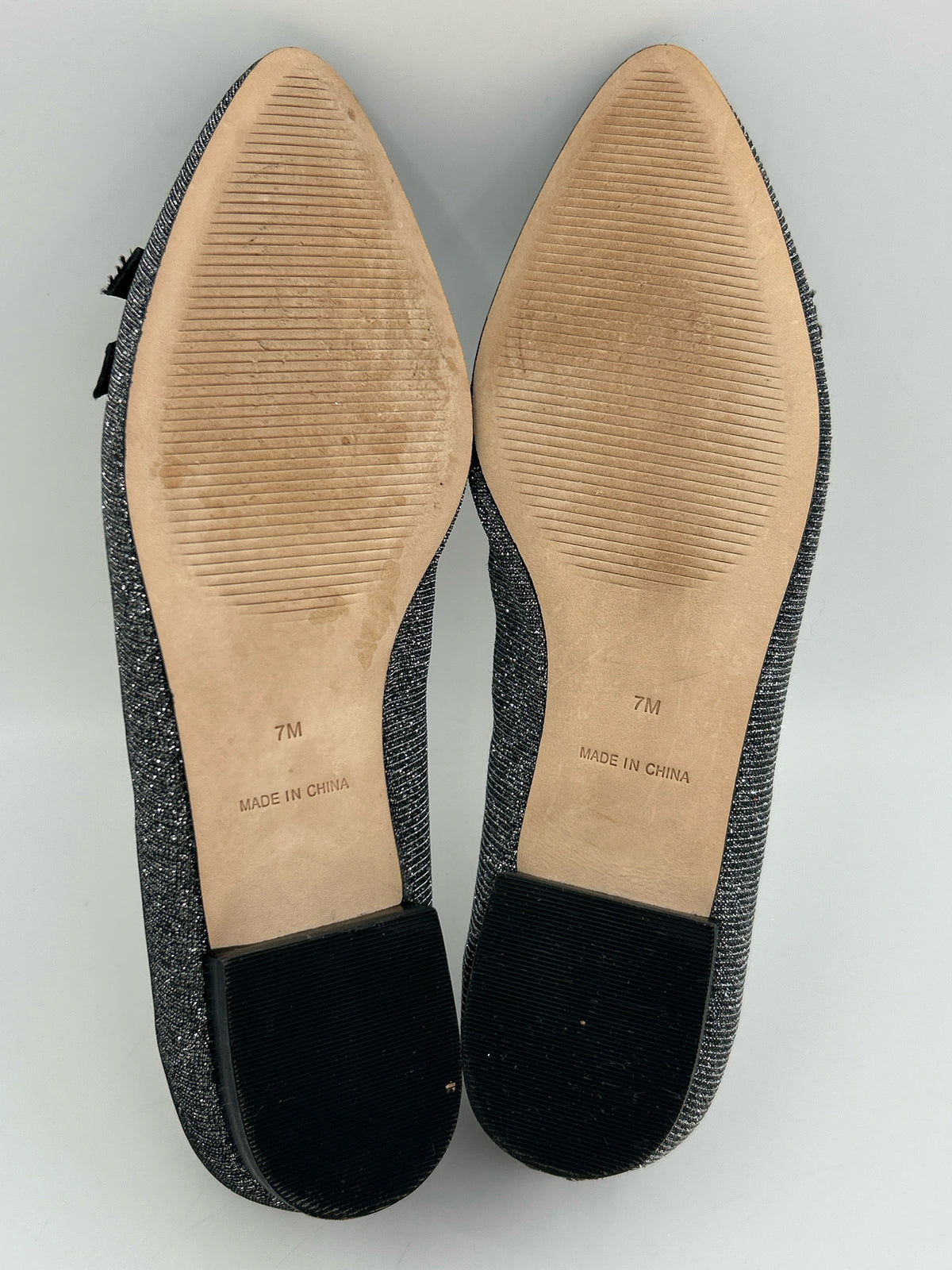 TALBOTS Size 7M Silver and Black Women Flats