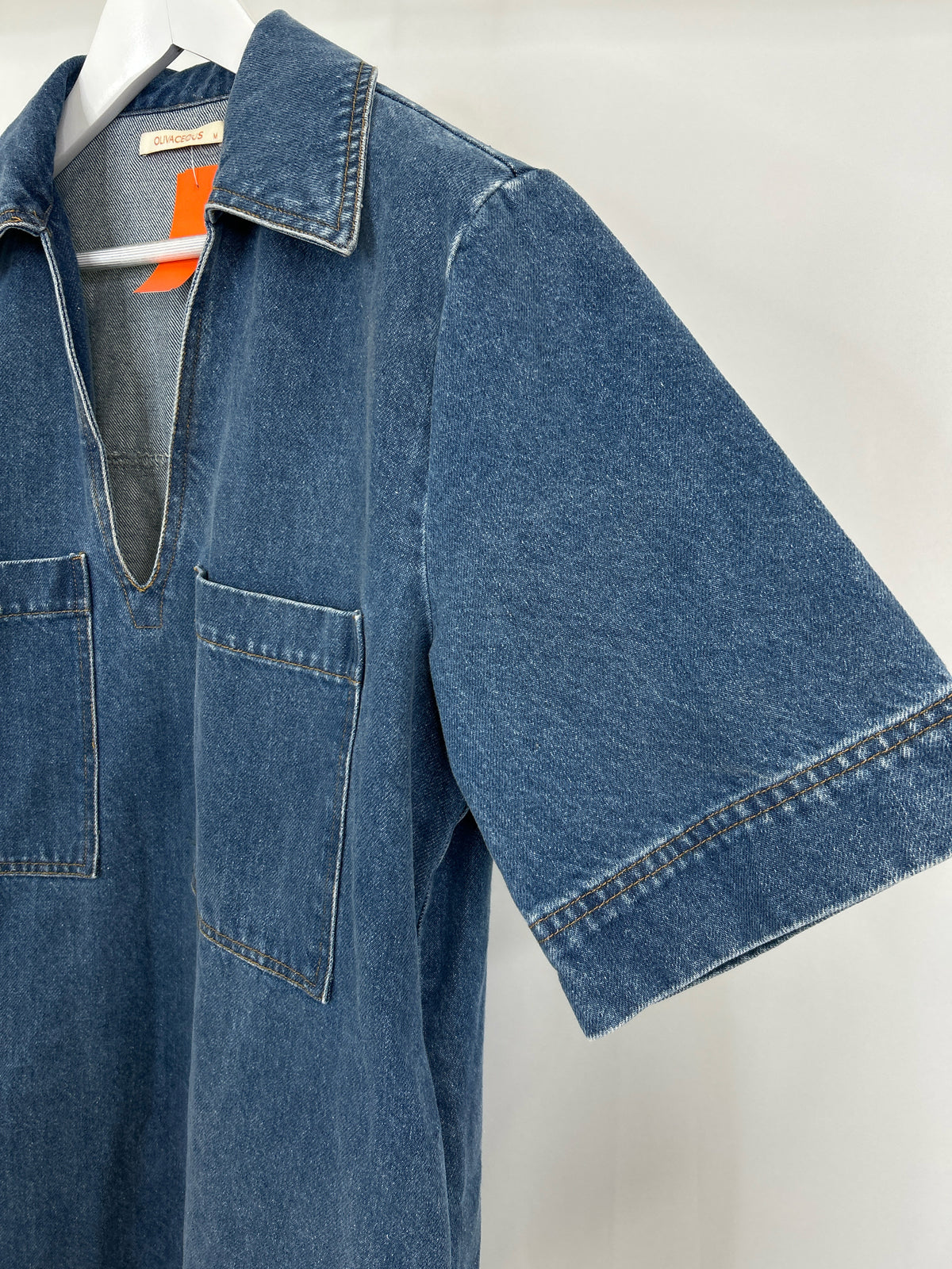 OLIVACEOUS Size M BLUE DENIM Women Dress