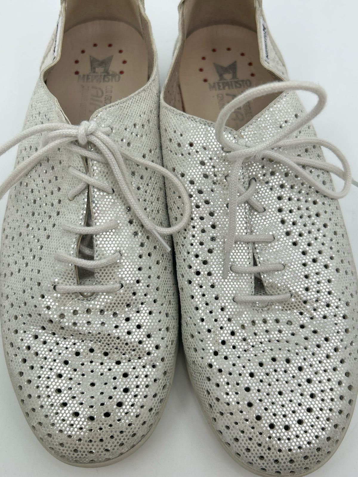 MEPHISTO Size 9.5 Silver Metallic Women Sneakers
