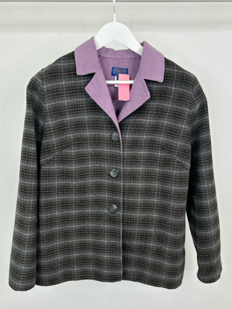 PENDLETON Women Size LP Grey and Lilac Wool Blend Jacket