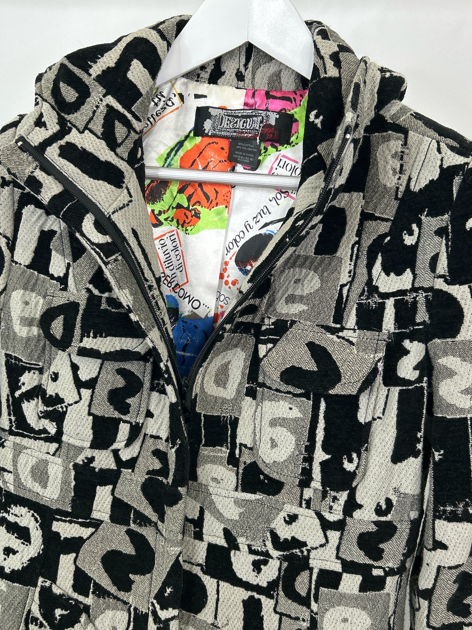 desigual Size 38 Grey & Black Women Coat