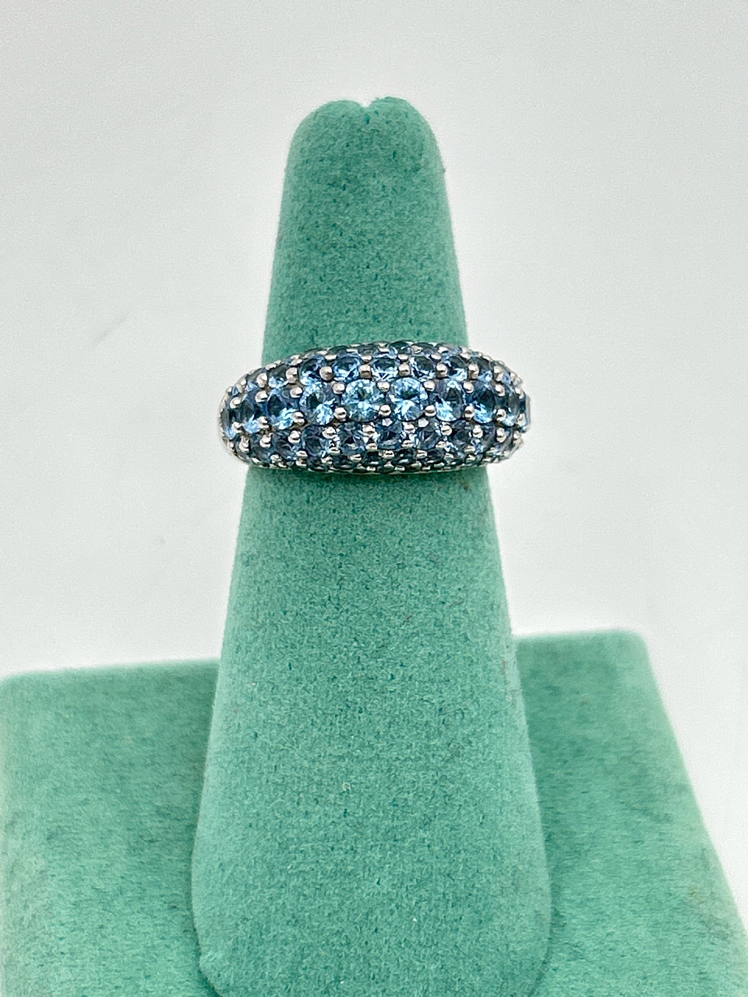 JEAN DOUSSET SILVER AND BLUE Size 7 Ring