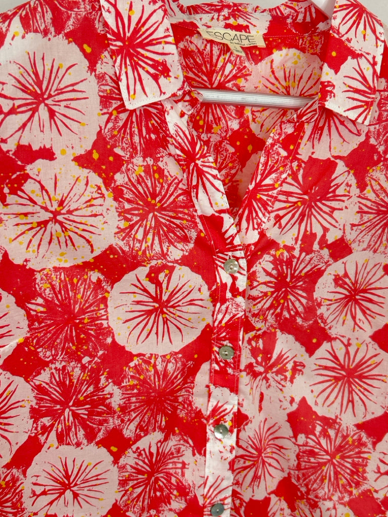 Escape by Habitat Clothes Size S Coral Print Shirt