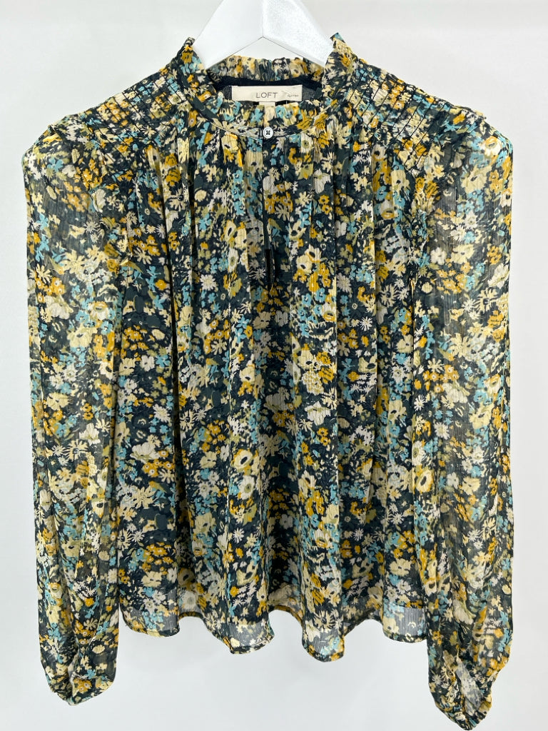 LOFT Size SP NAVY FLORAL Women's Top
