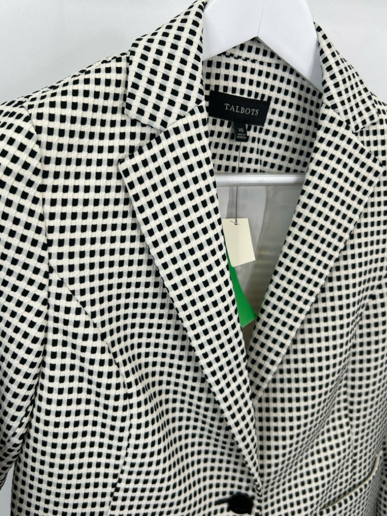 TALBOTS Women Size XS Black & White Blazer