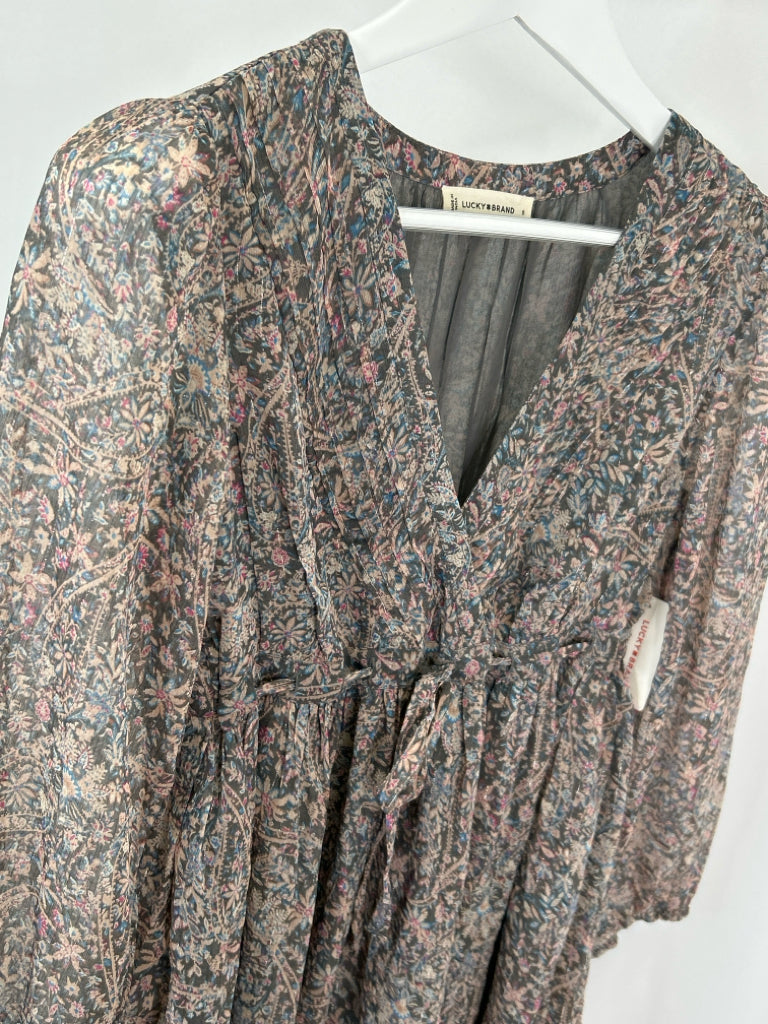 LUCKY BRAND NWT Women Size S GREY PRINT Dress