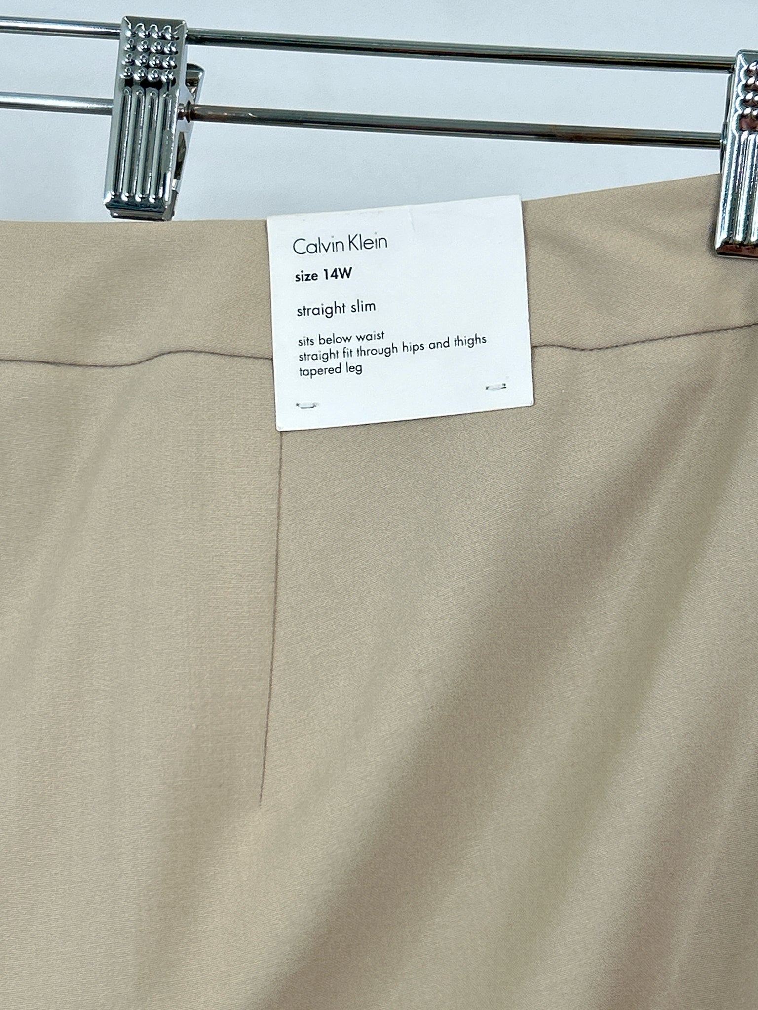 CALVIN KLEIN NWT Size 14W Beige Women Pants