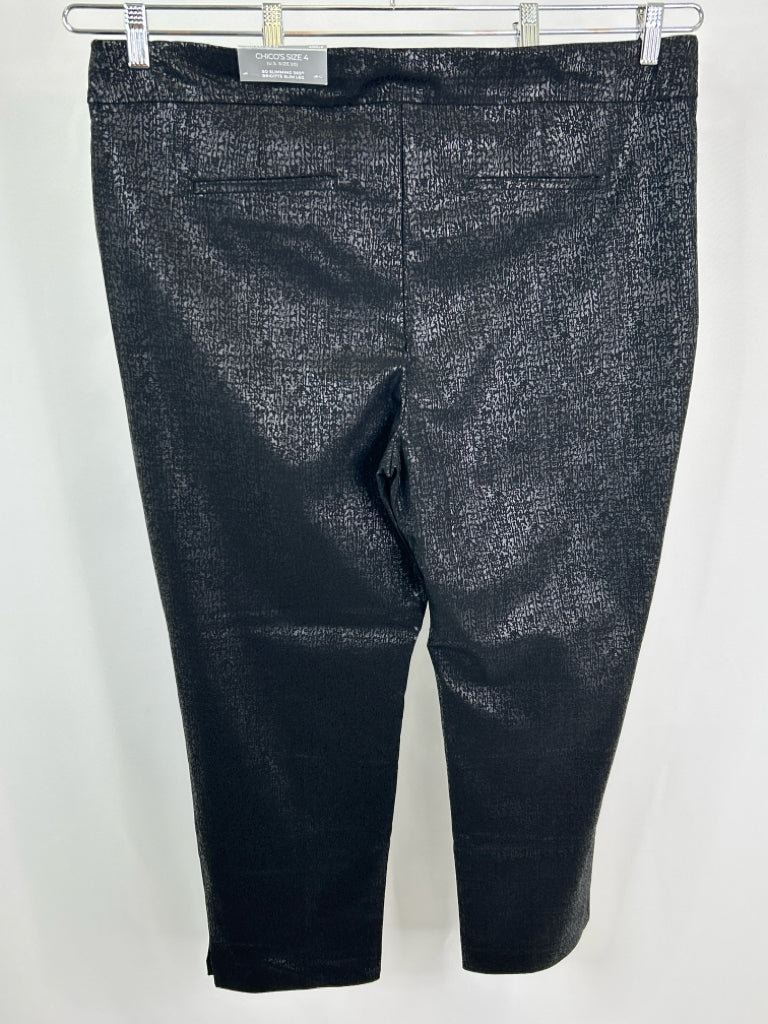 CHICO'S Women Size 20 Black Print Pants NWT