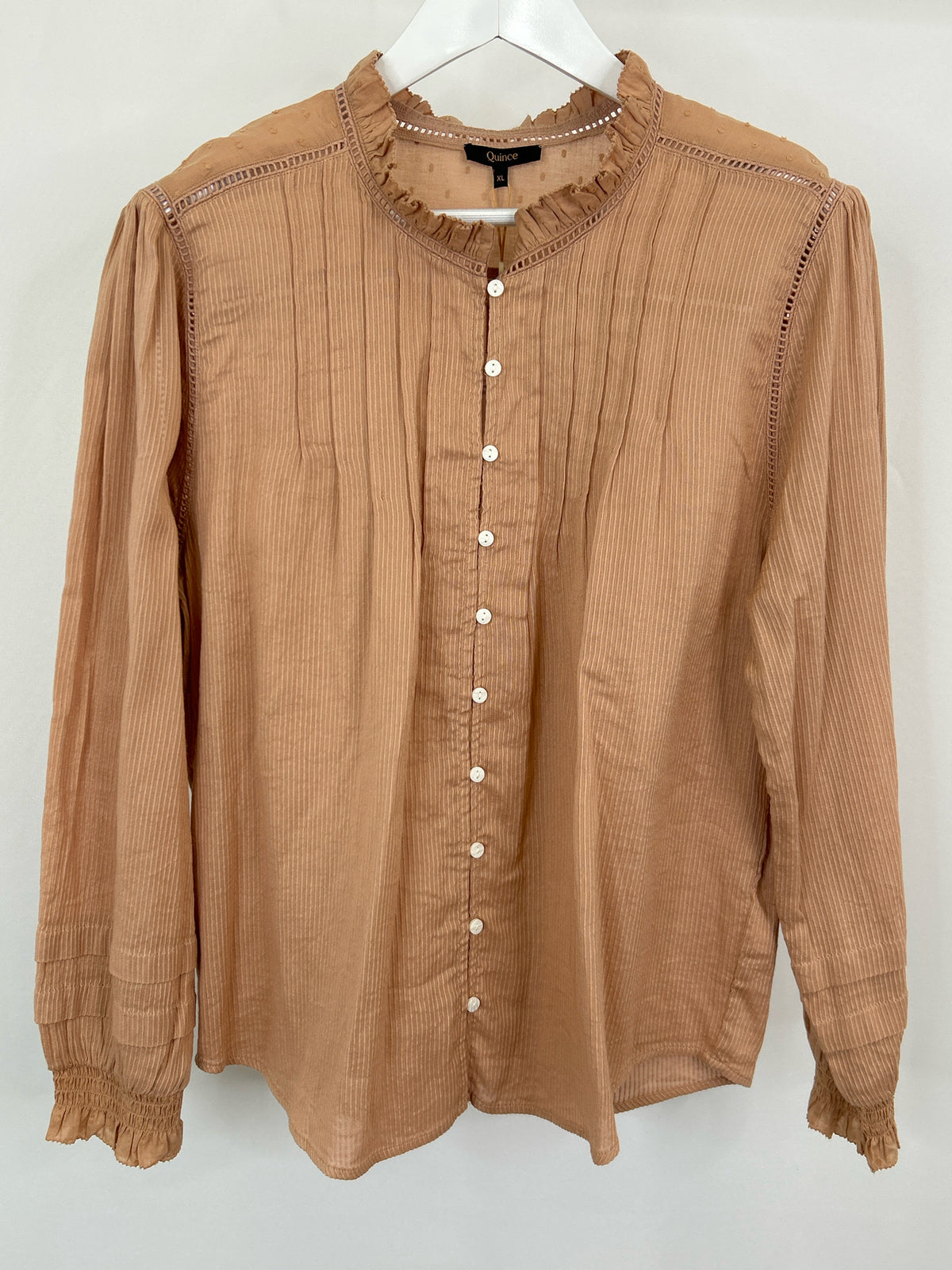 QUINCE Size XL Apricot Women Blouse