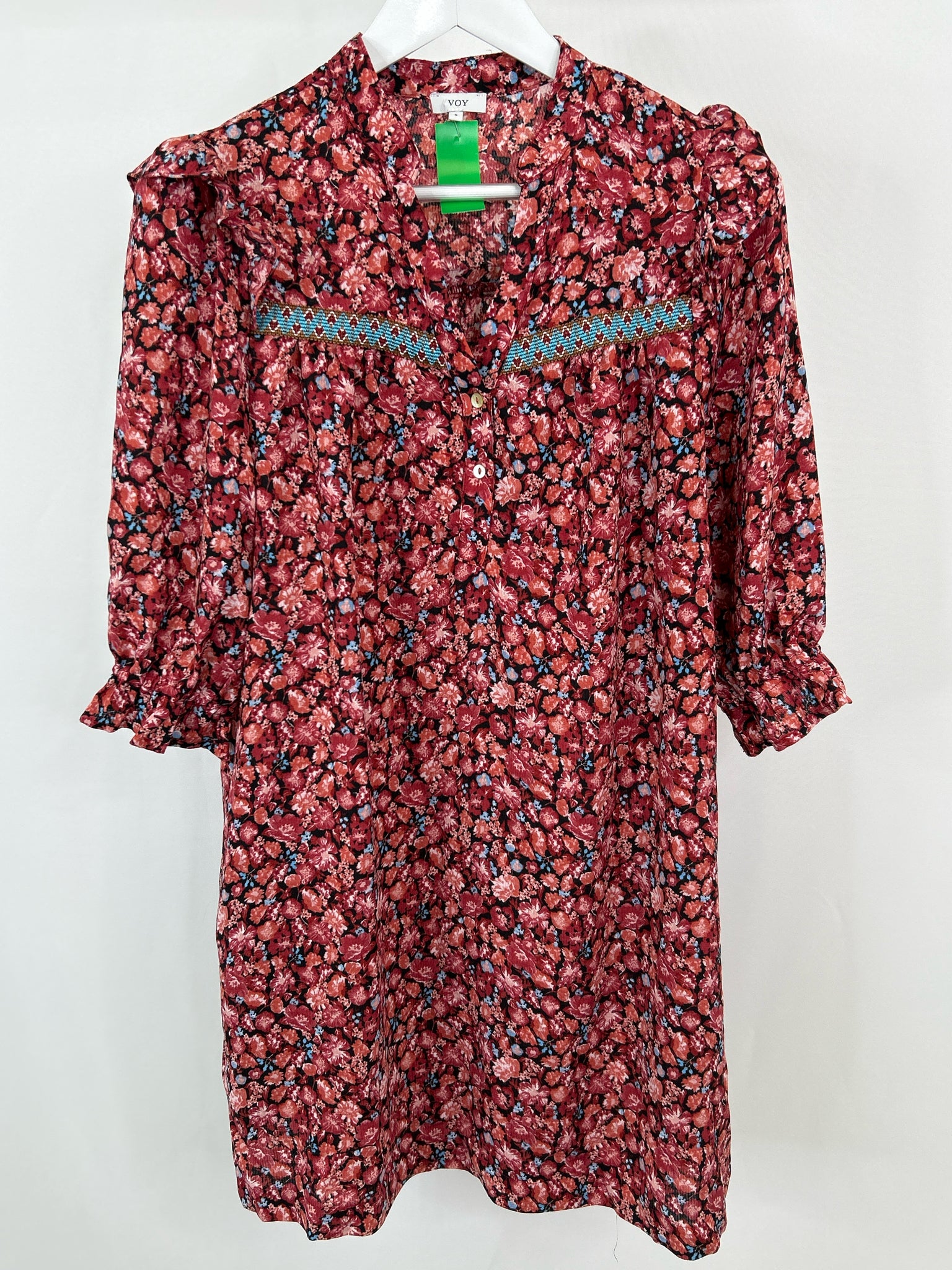 VOY Size S RED FLORAL Women's Dress